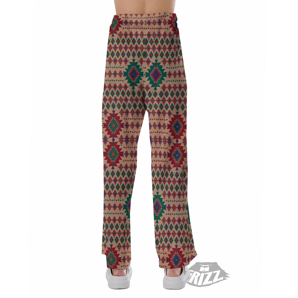 Southwestern Beige And Red Print Pattern Pajama Pants-grizzshop