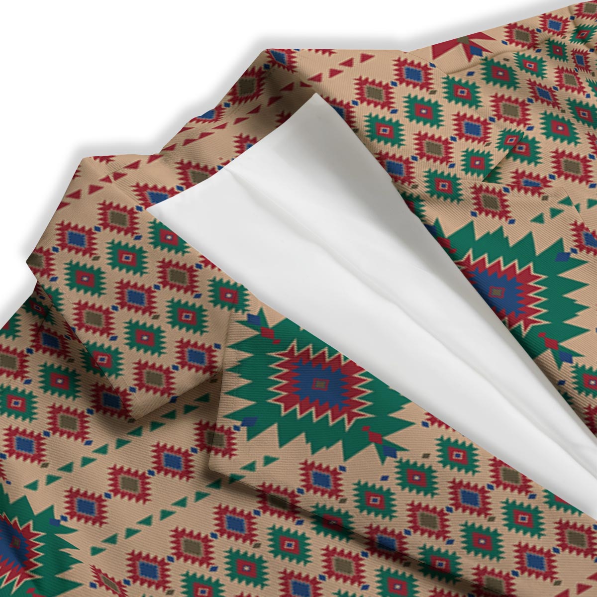 Southwestern Beige And Red Print Pattern Women's Blazer-grizzshop