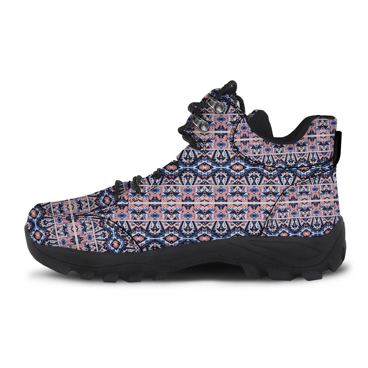 Southwestern Blue And Pink Print Pattern Hiking Shoes-grizzshop