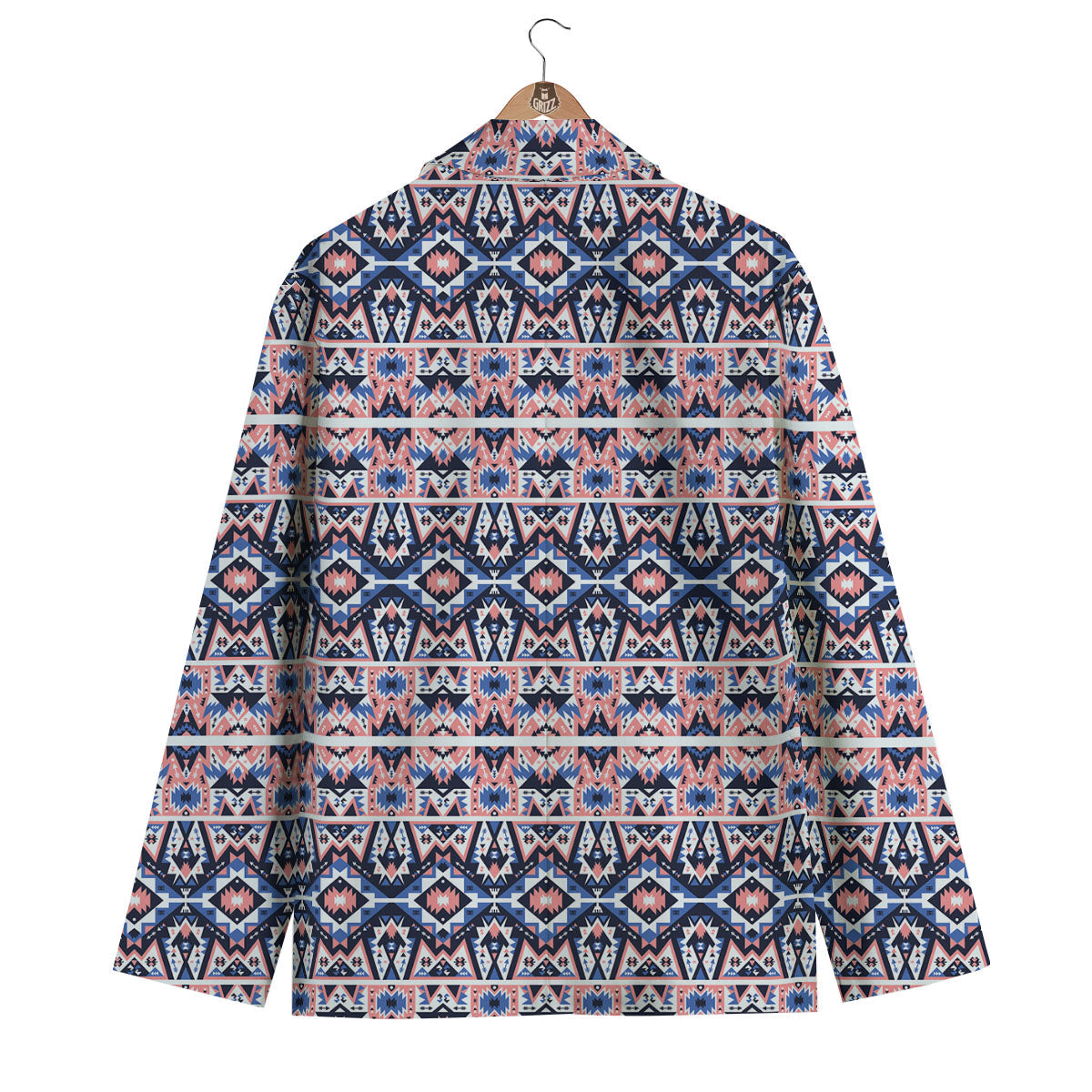 Southwestern Blue And Pink Print Pattern Men's Blazer-grizzshop