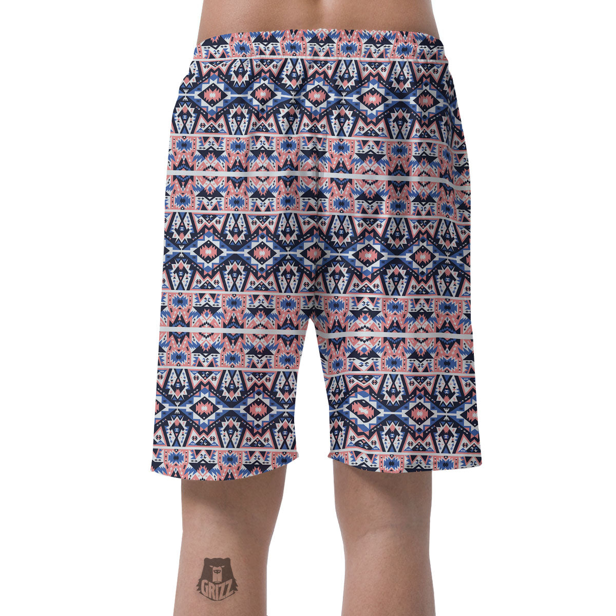 Southwestern Blue And Pink Print Pattern Men's Shorts-grizzshop