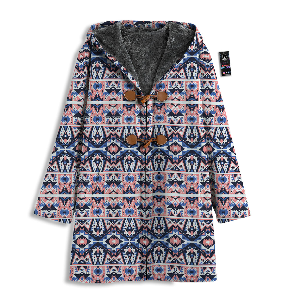 Southwestern Blue And Pink Print Pattern Men's Windbreaker Jacket-grizzshop