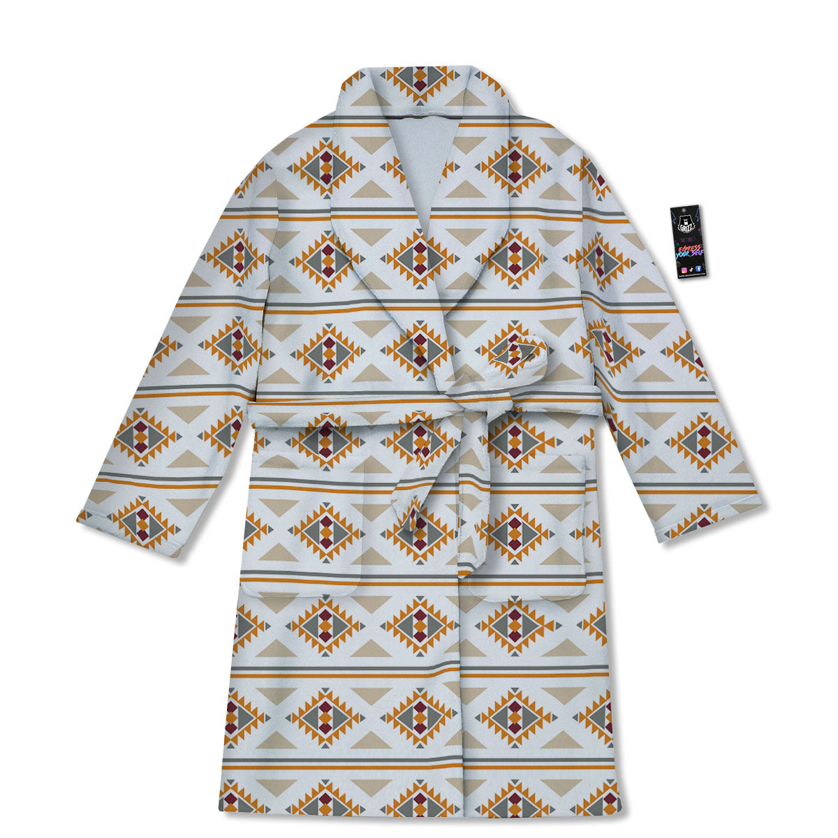 Southwestern Native Print Pattern Bathrobe-grizzshop