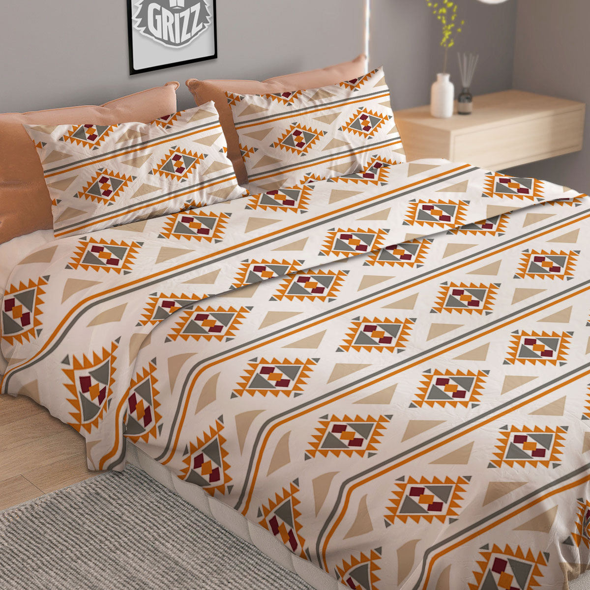Southwestern Native Print Pattern Duvet Cover Bedding Set