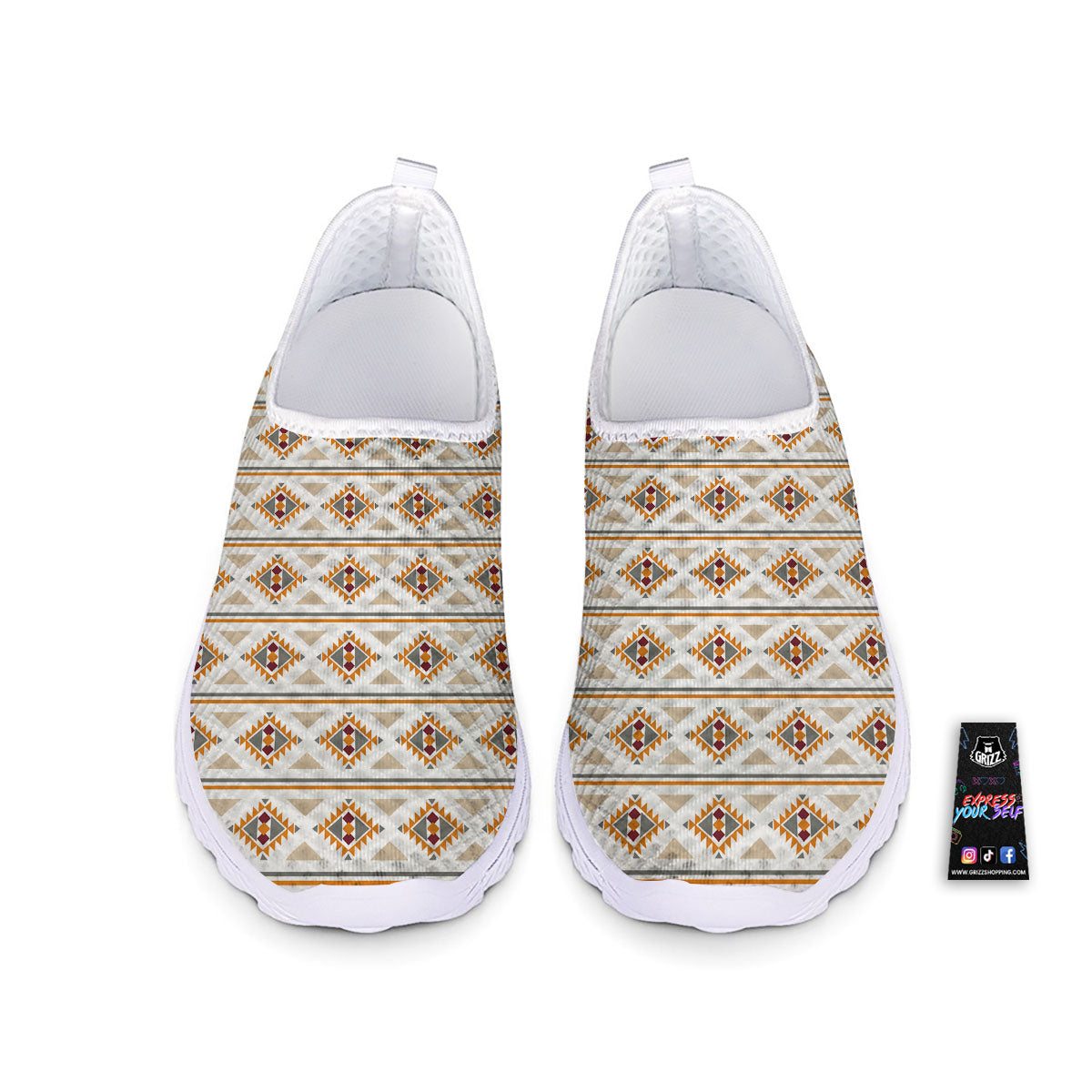 Southwestern Native Print Pattern Nurse Shoes-grizzshop
