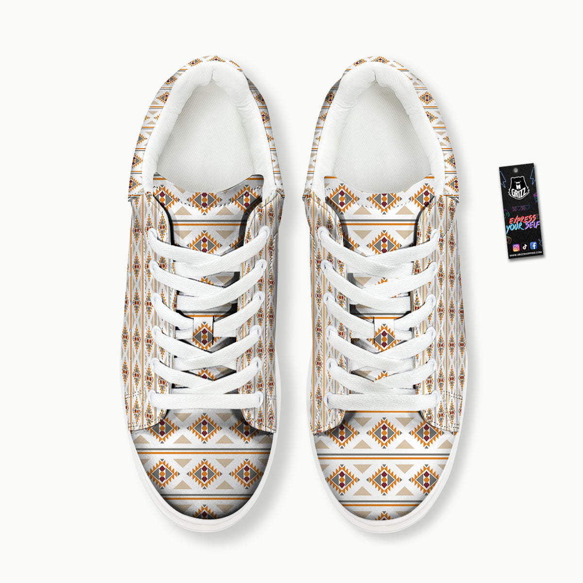 Southwestern Native Print Pattern Platform Shoes-grizzshop
