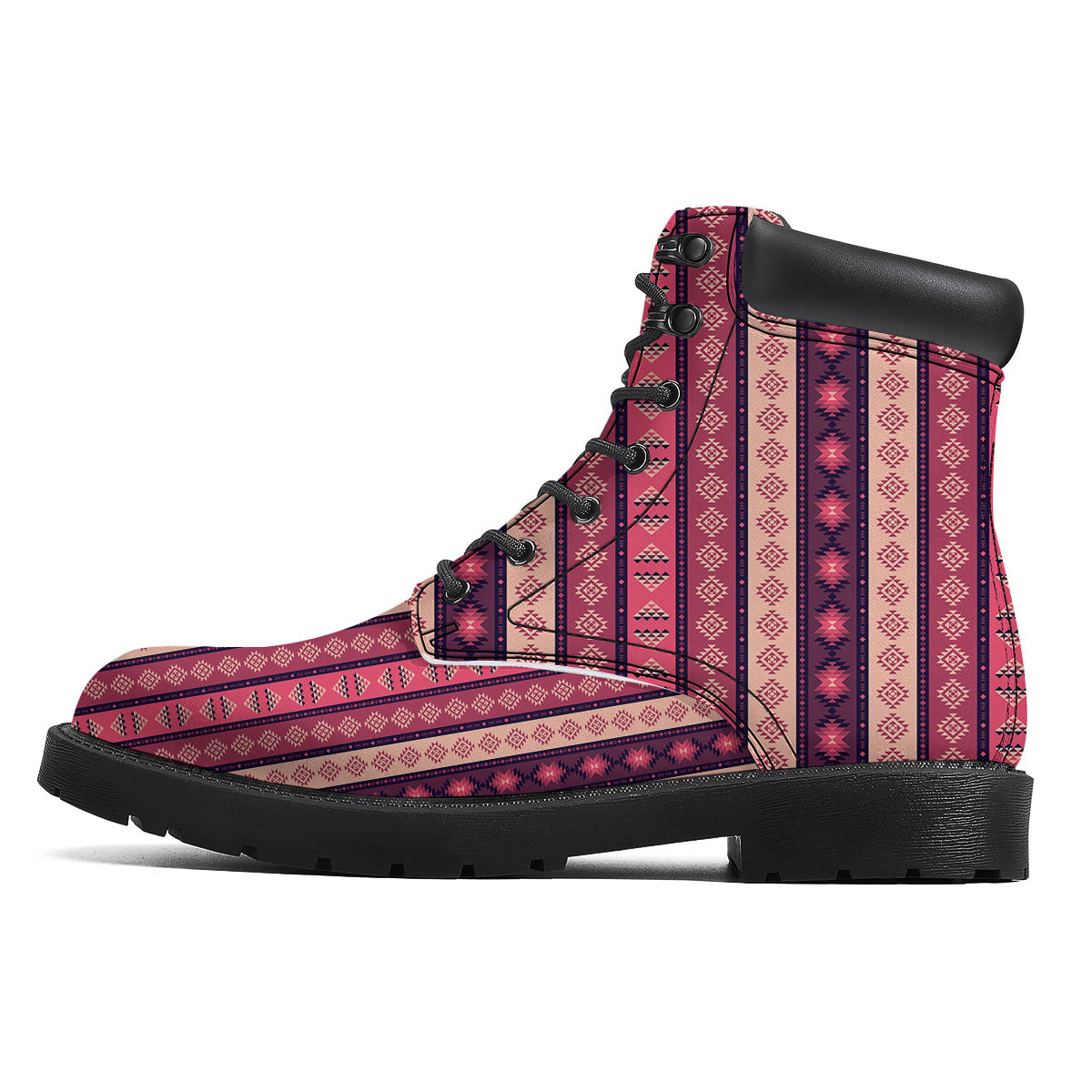 Southwestern Purple And Pink Print Pattern Boots-grizzshop
