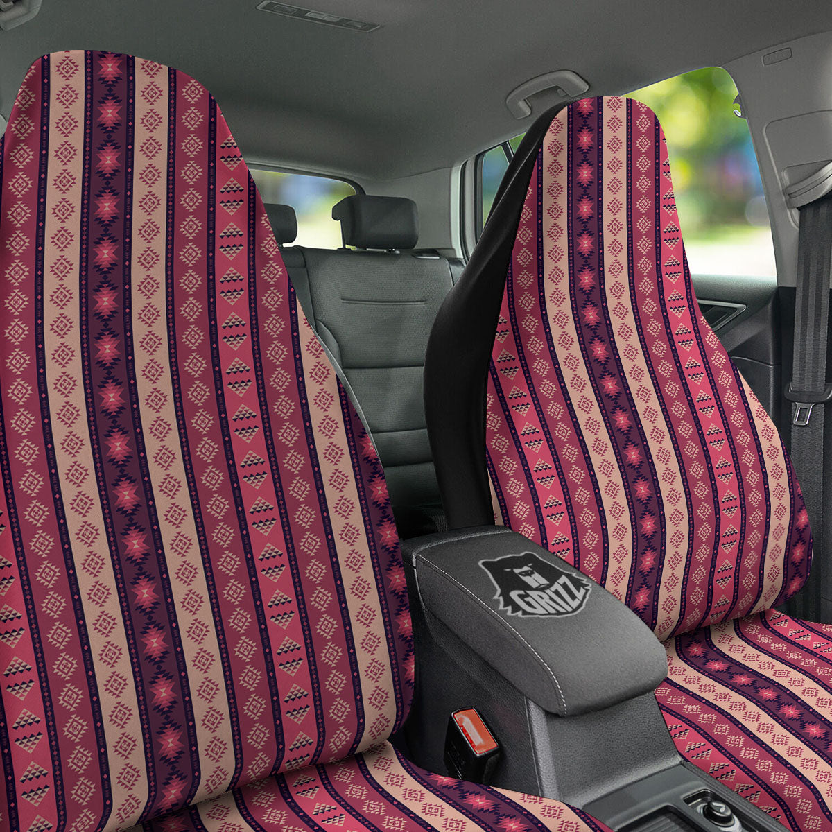 Southwestern Purple And Pink Print Pattern Car Seat Covers-grizzshop