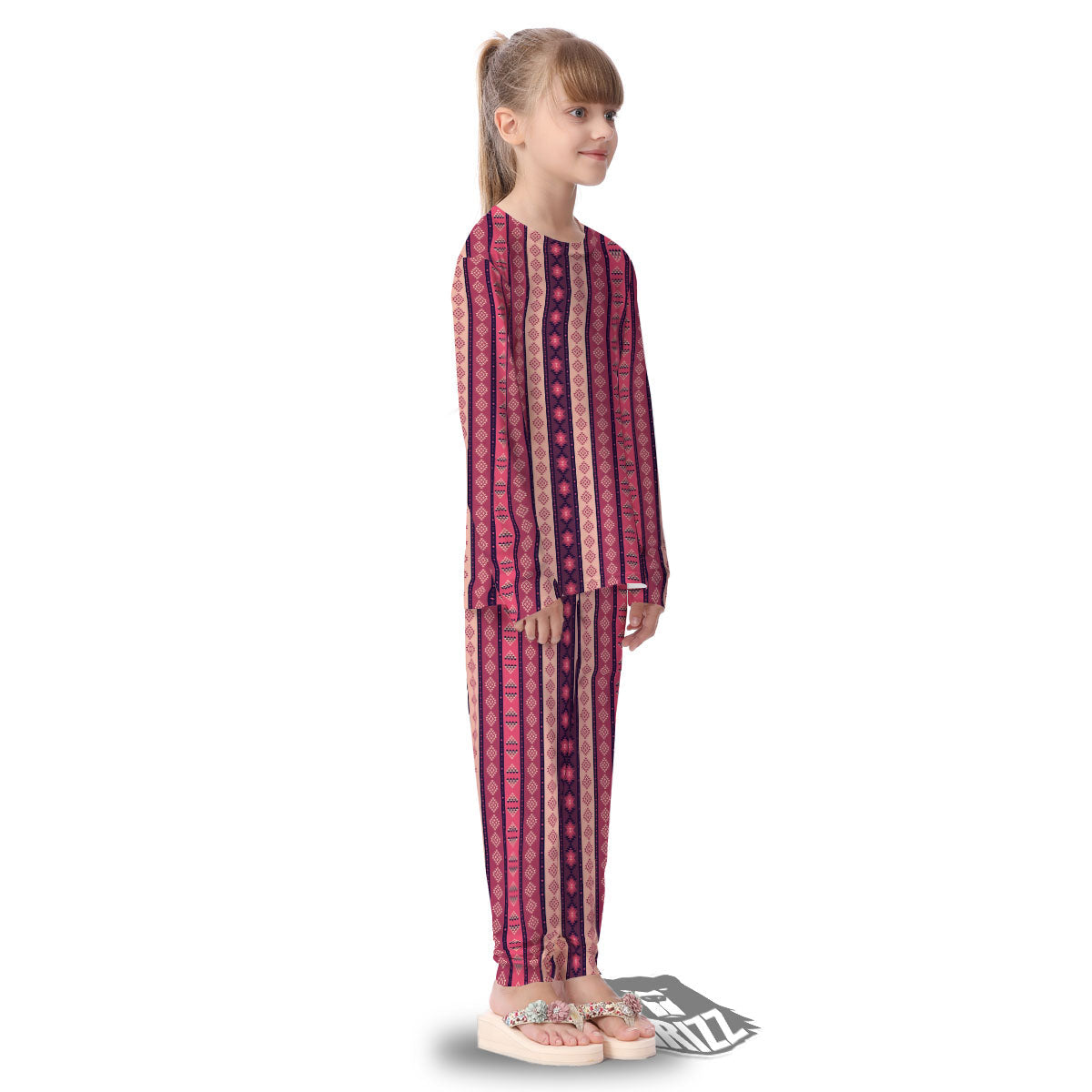 Southwestern Purple And Pink Print Pattern Kid's Pajamas-grizzshop