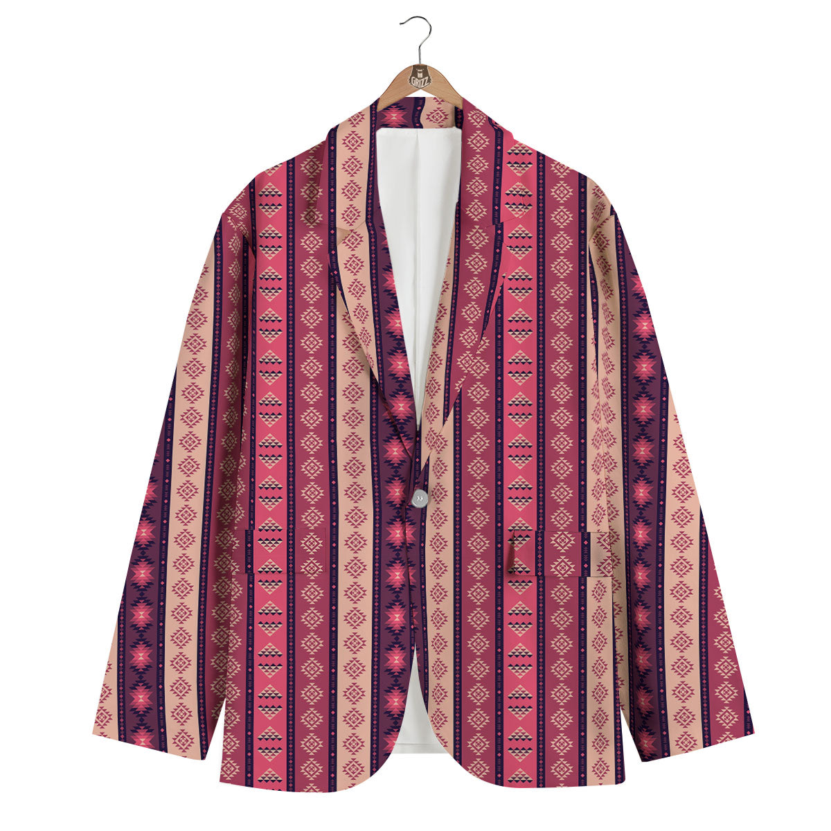 Southwestern Purple And Pink Print Pattern Men's Blazer-grizzshop