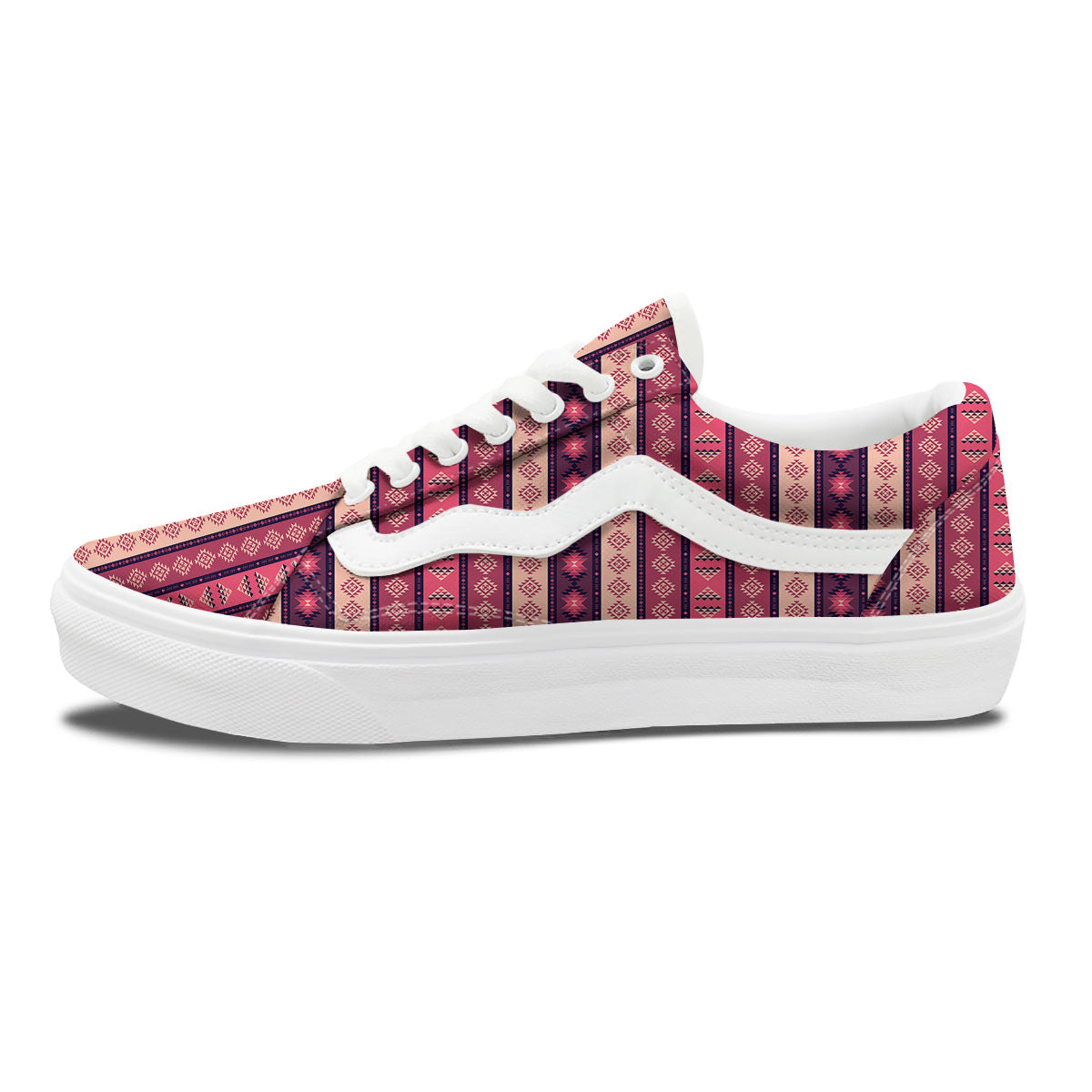 Southwestern Purple And Pink Print Pattern Skate Shoes-grizzshop