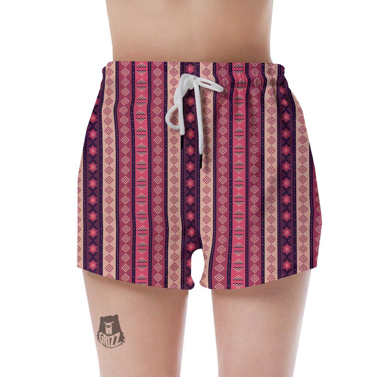 Southwestern Purple And Pink Print Pattern Women's Shorts-grizzshop