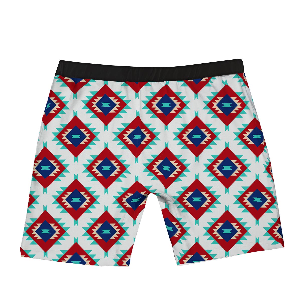 Southwestern Teal And Red Print Pattern Boxer Briefs-grizzshop