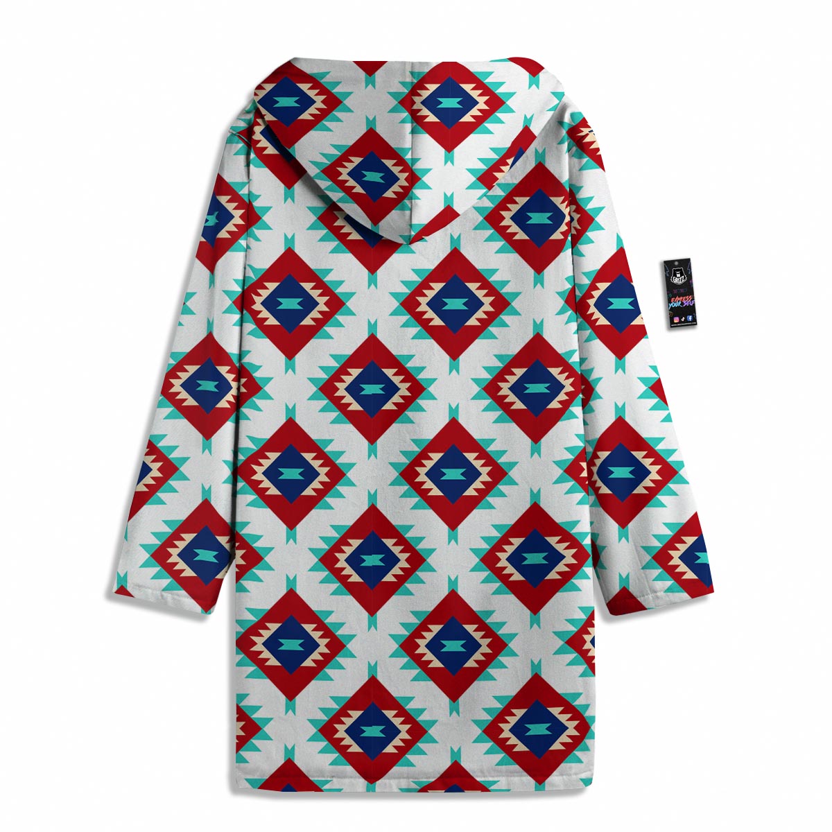 Southwestern Teal And Red Print Pattern Men's Windbreaker Jacket-grizzshop
