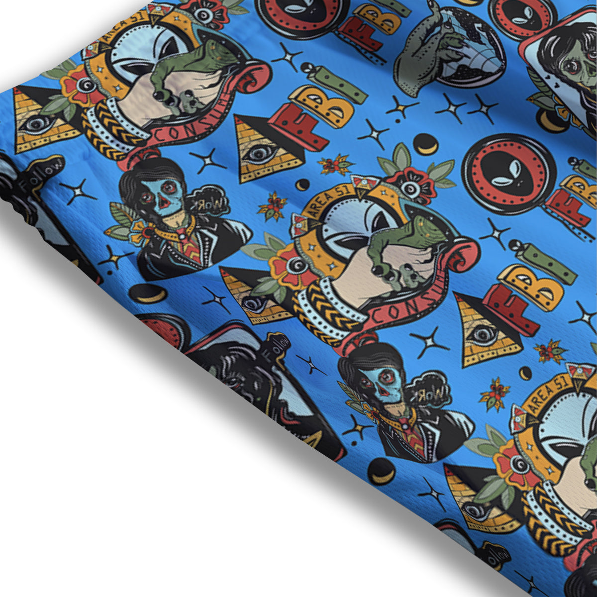 Sushi Doodle Japanese Print Pattern Mesh Shorts