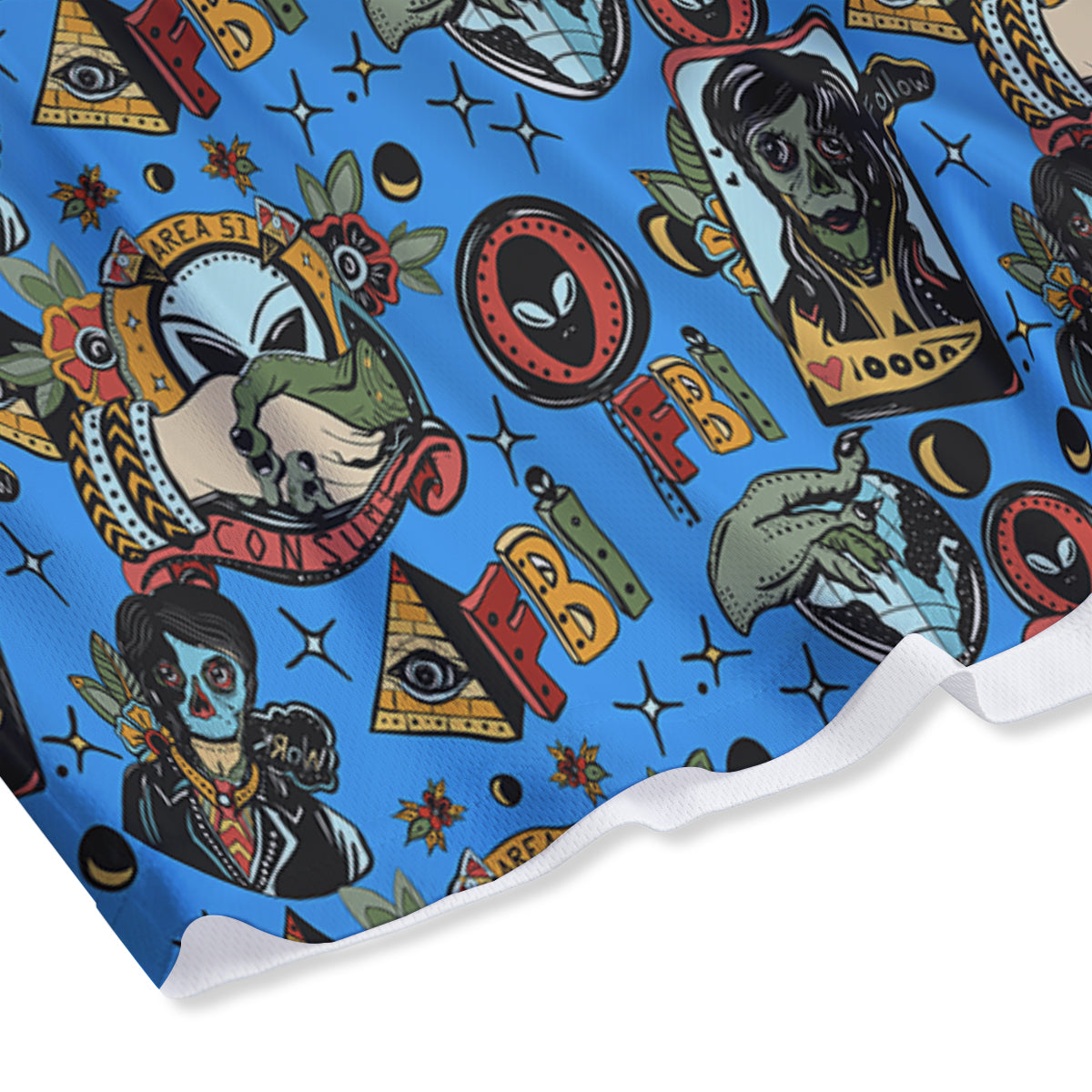 Sushi Doodle Japanese Print Pattern Mesh Shorts