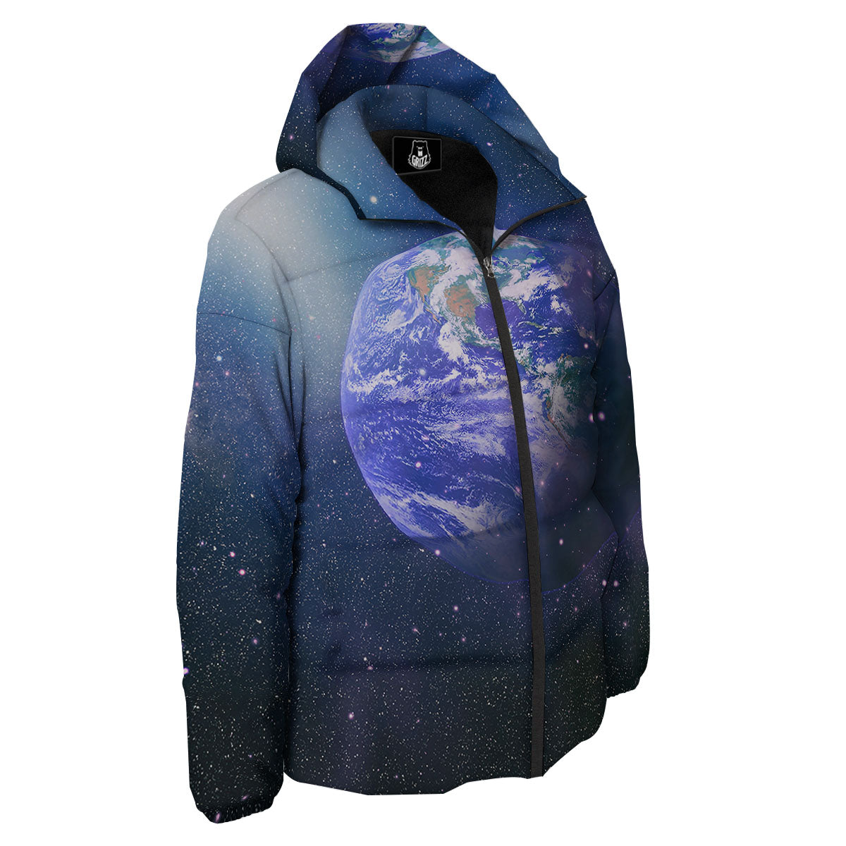 Space And Earth Print Down Jacket-grizzshop