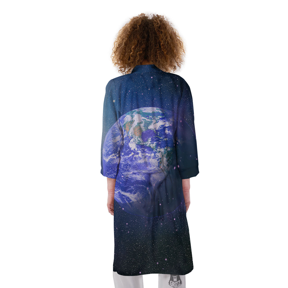 Space And Earth Print Kimono-grizzshop
