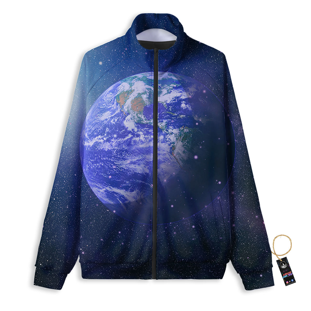 Space And Earth Print Track Jacket-grizzshop