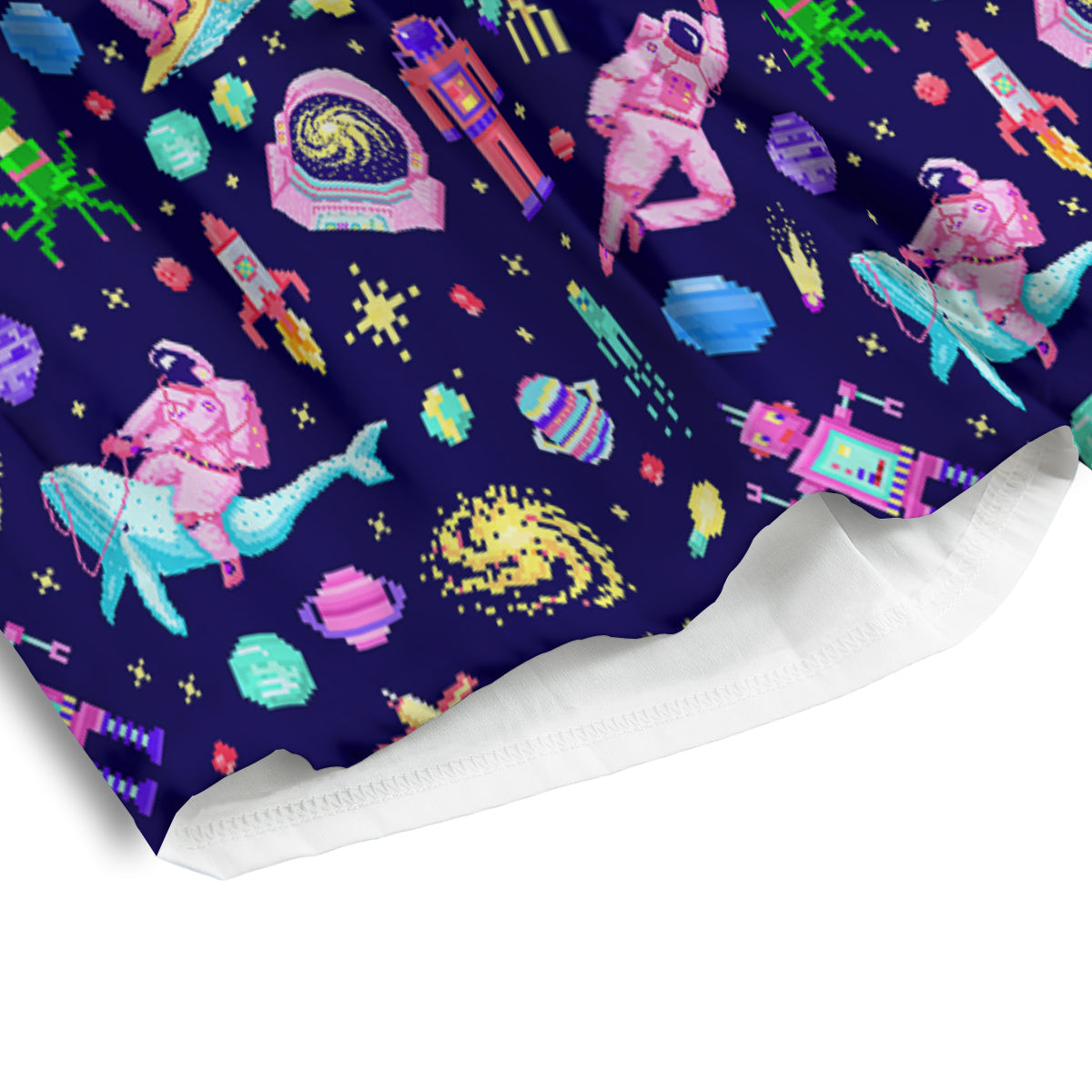 Space Astronaut 8 Bit Print Pattern Men's Athletic Shorts