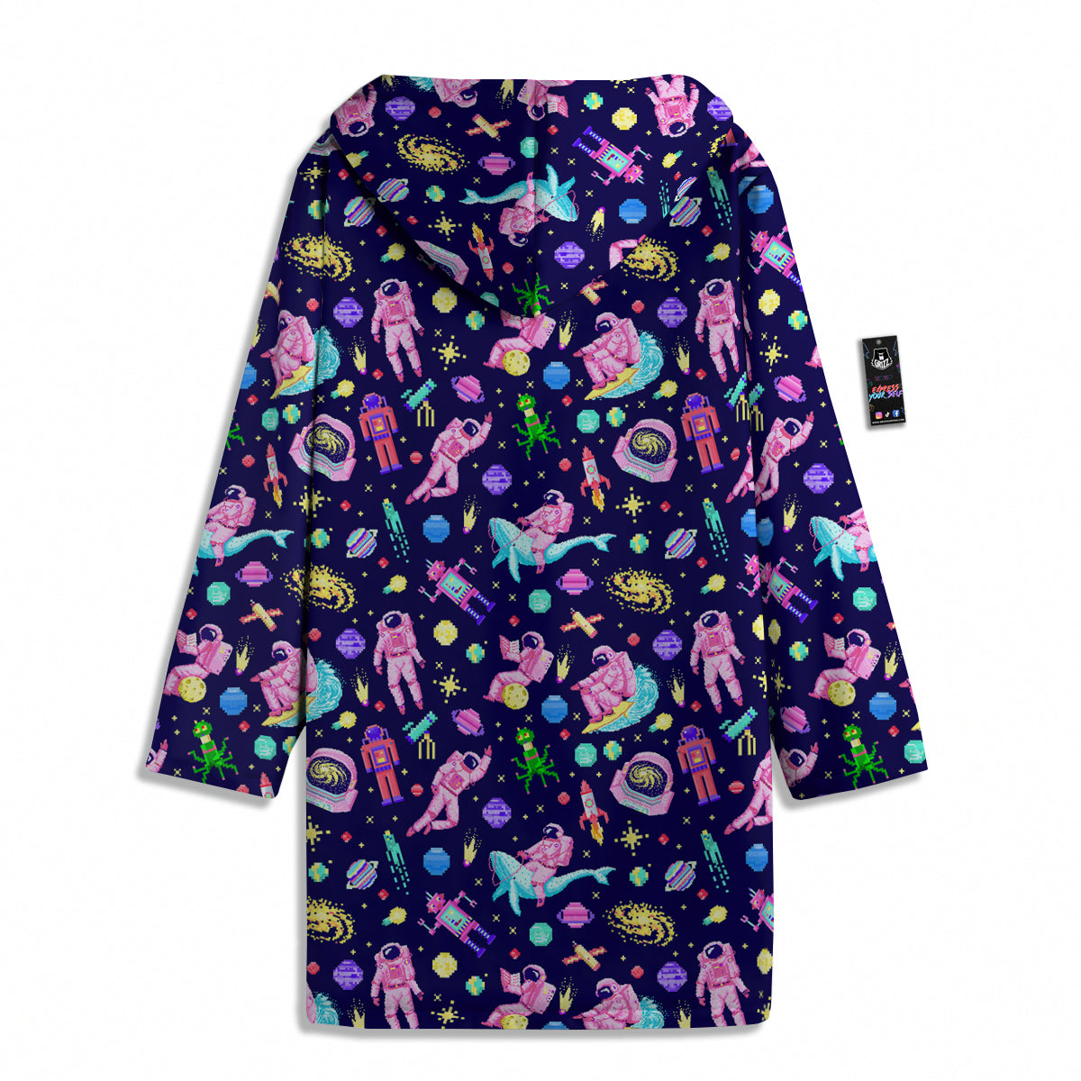 Space Astronaut 8 Bit Print Pattern Men's Windbreaker Jacket-grizzshop