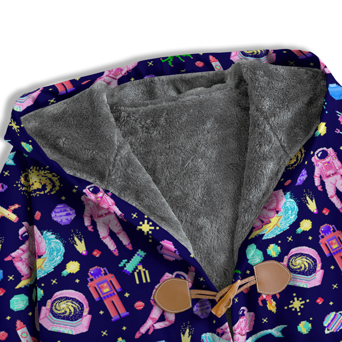 Space Astronaut 8 Bit Print Pattern Men's Windbreaker Jacket-grizzshop