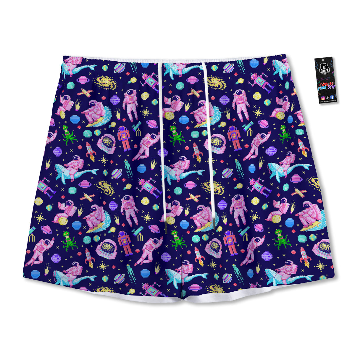 Symbol Eye Of Horus Pattern Mesh Shorts