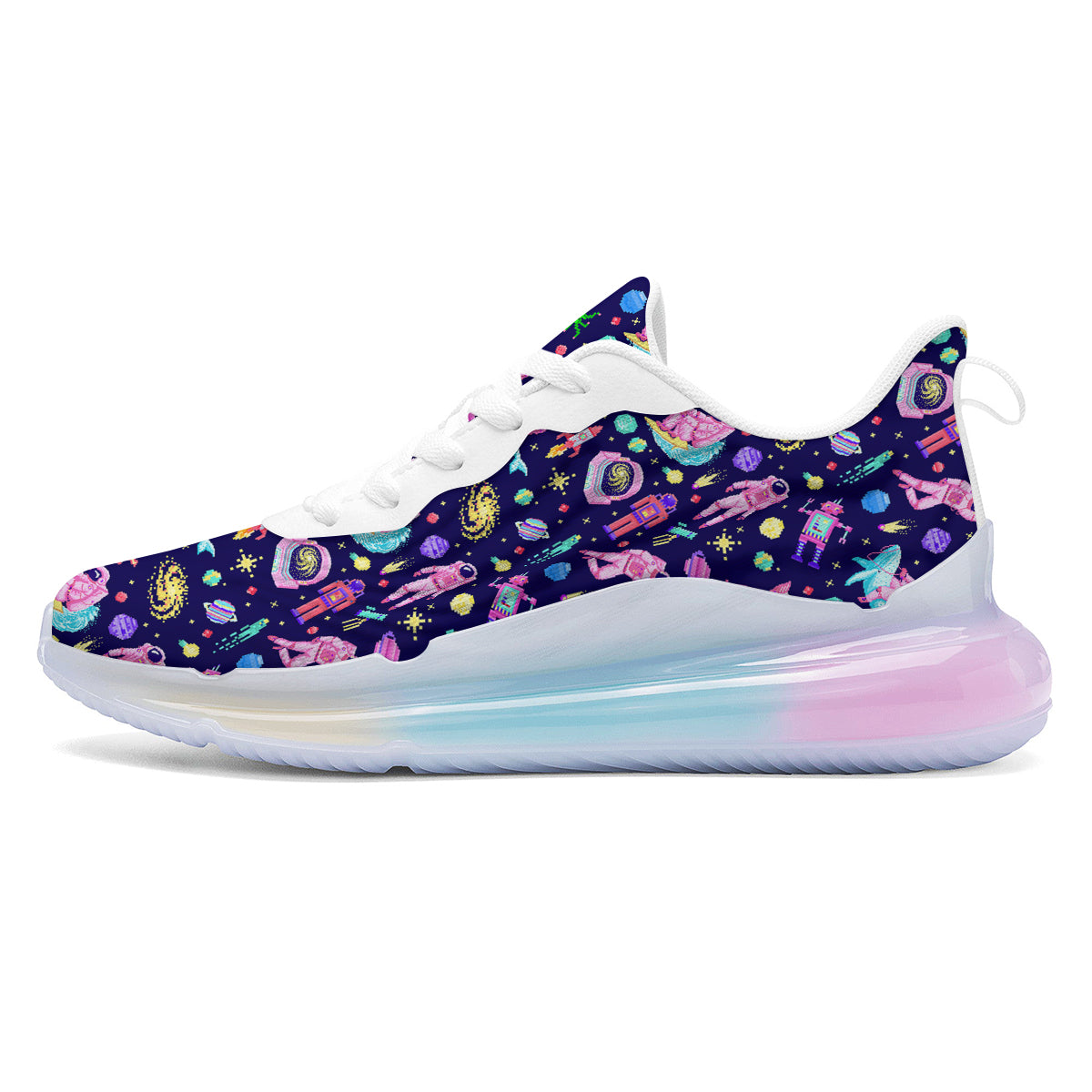 Space Astronaut 8 Bit Print Pattern Running Sneakers-grizzshop
