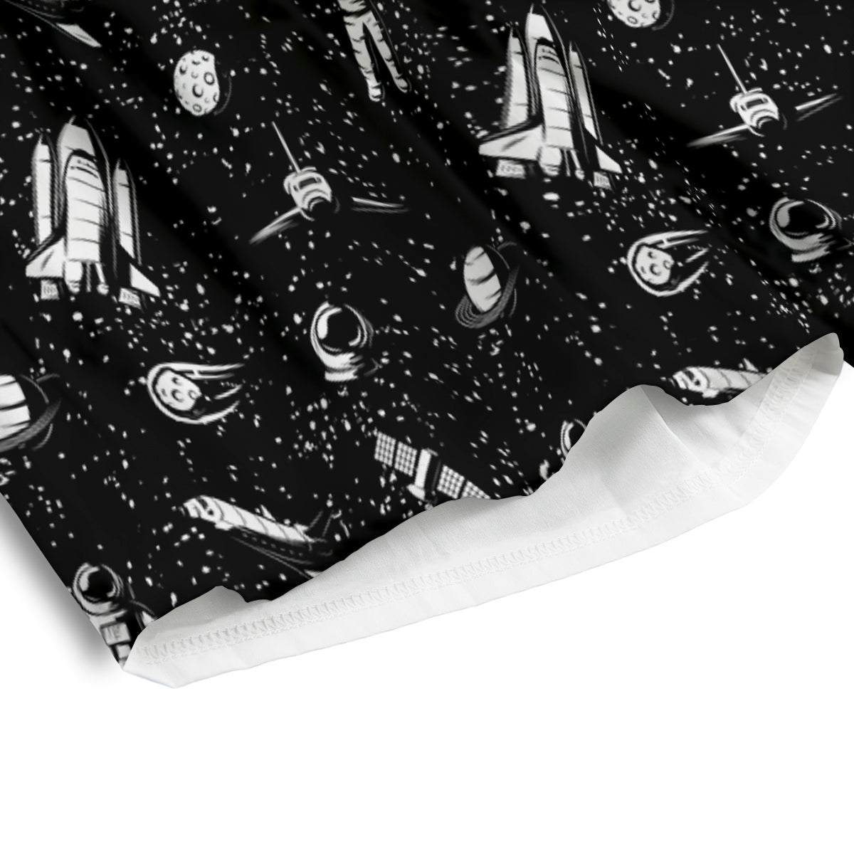 Space Astronaut Black Print Pattern Men's Athletic Shorts