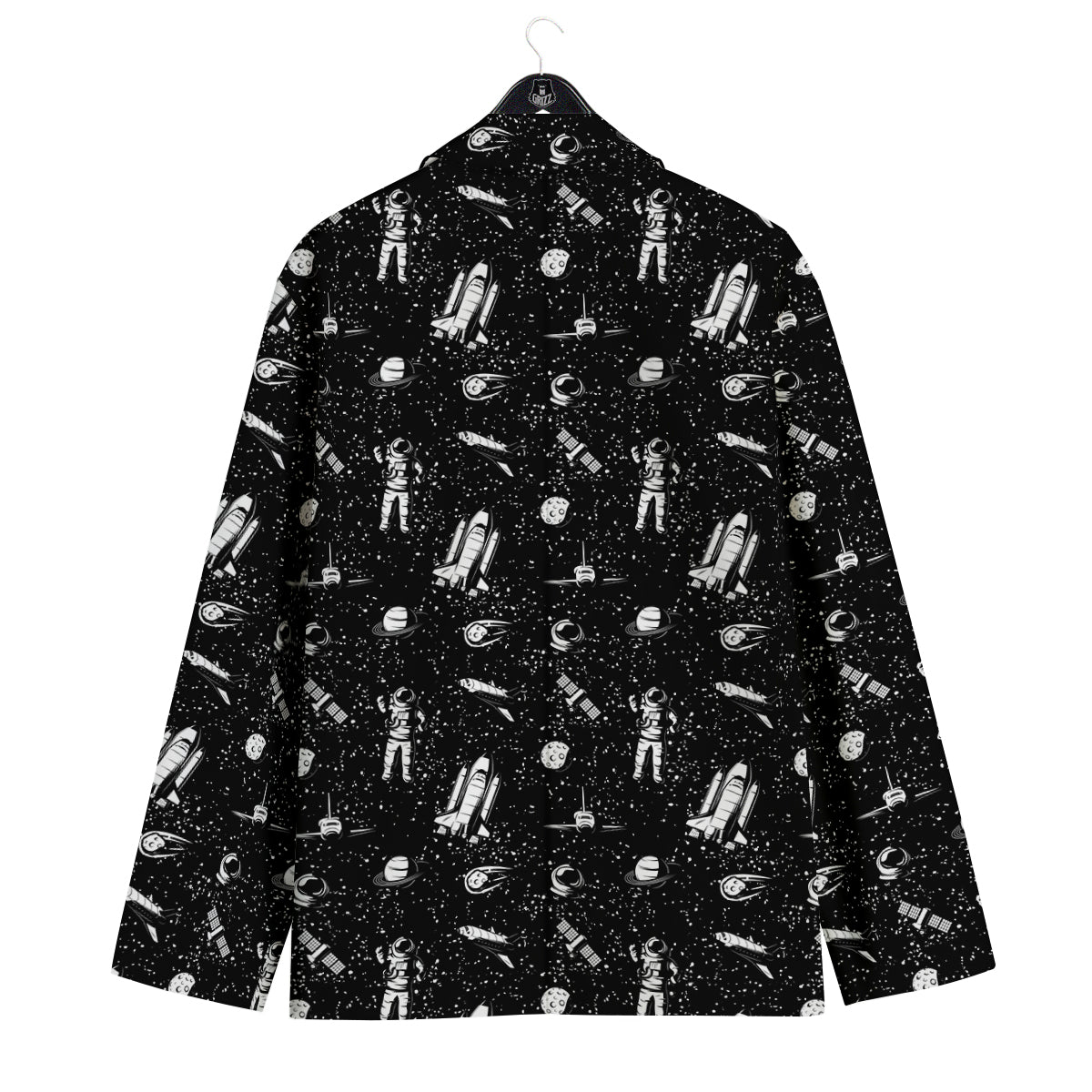 Space Astronaut Black Print Pattern Men's Sport Coat-grizzshop