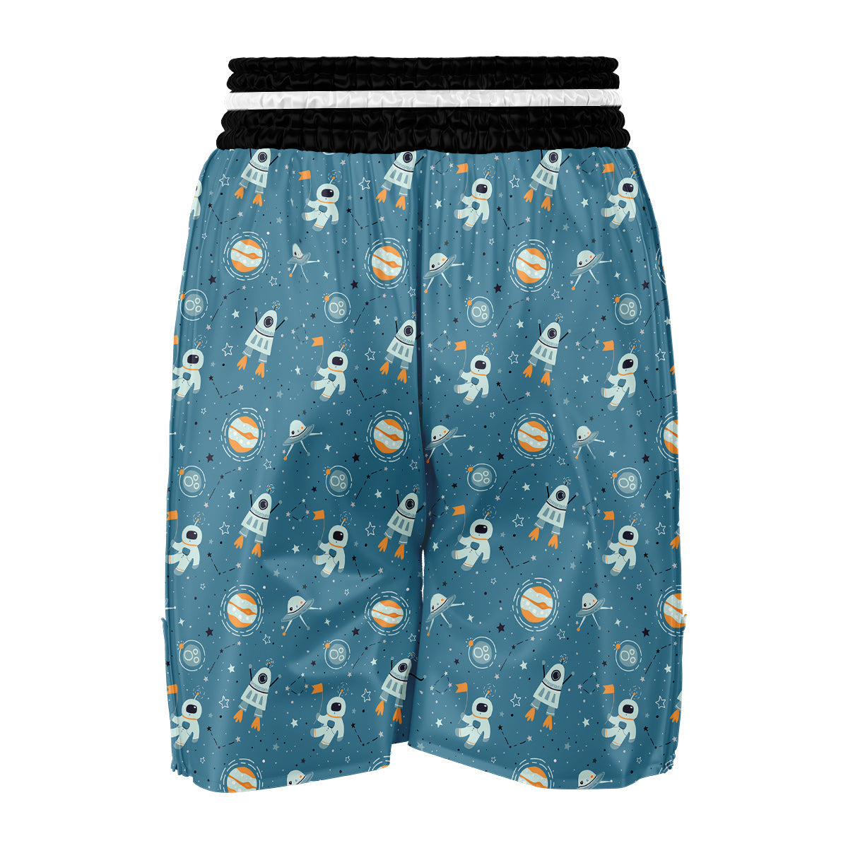 Space Astronaut Pattern Print Boxing Shorts-grizzshop