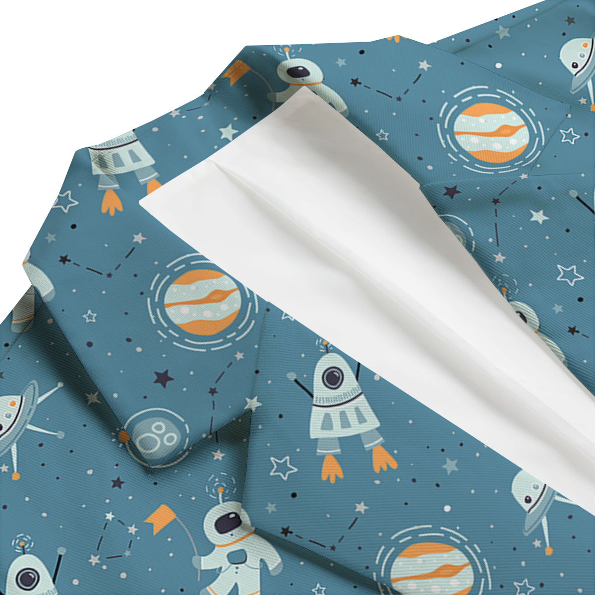 Space Astronaut Pattern Print Men's Blazer-grizzshop