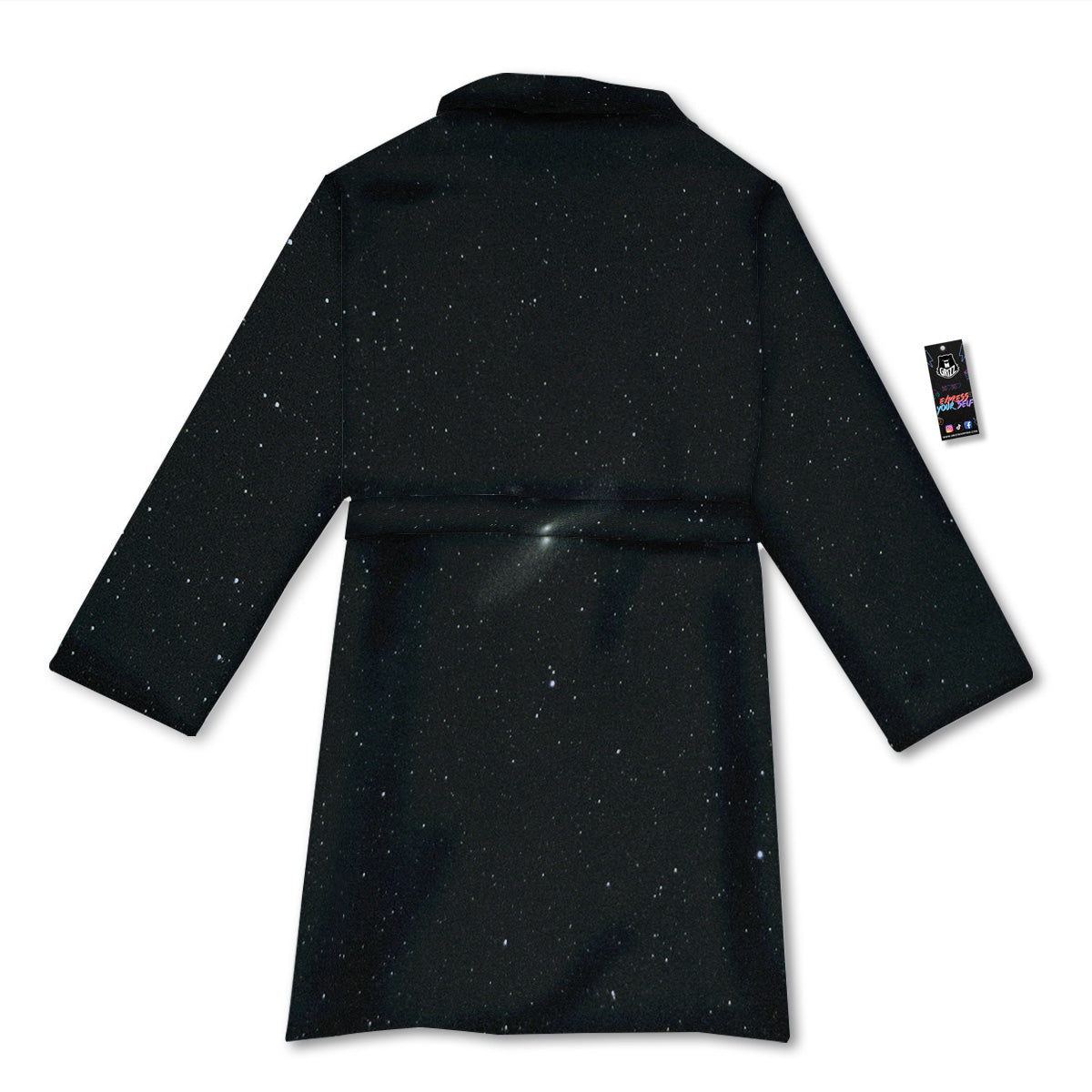 Space Black Print Bathrobe-grizzshop
