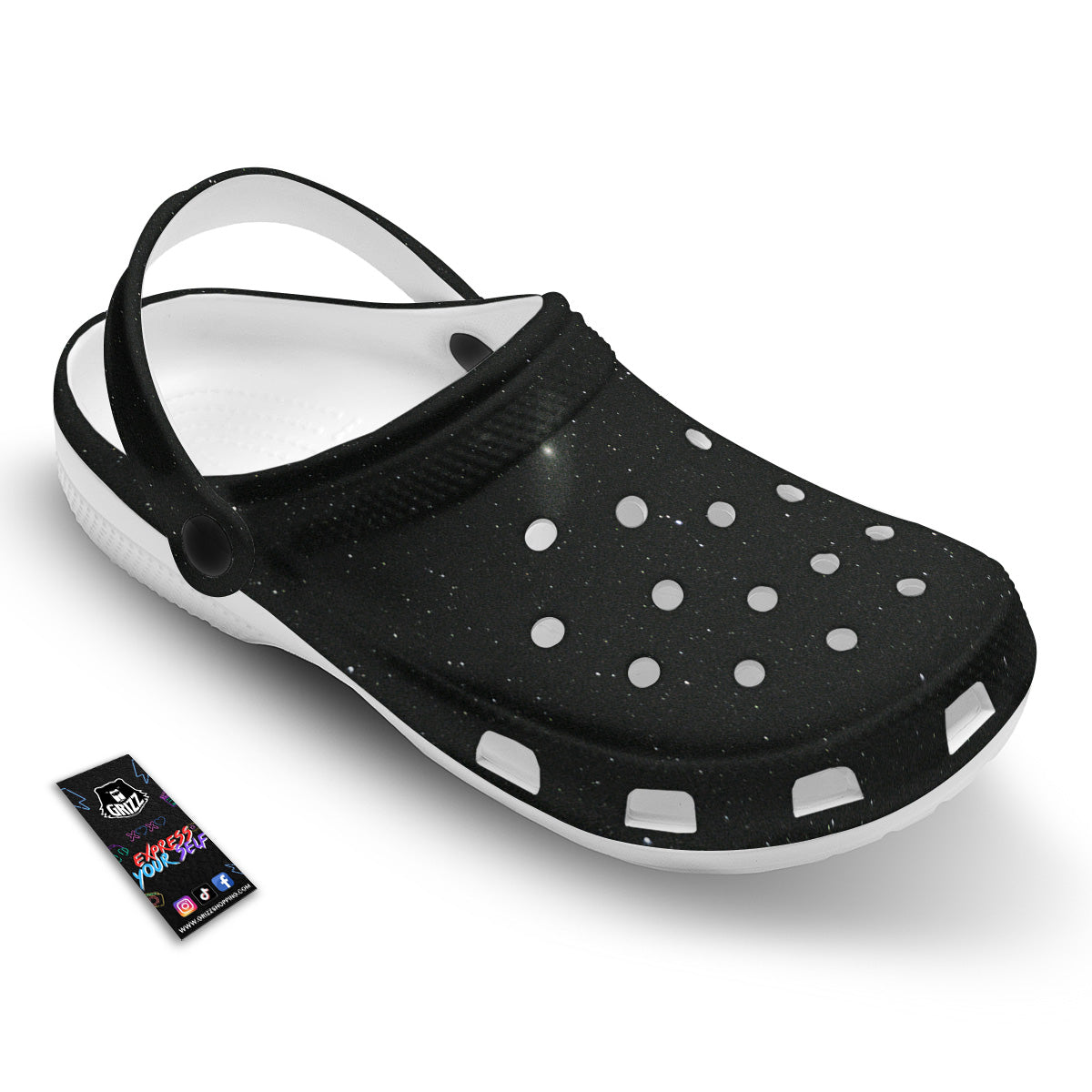 Space Black Print Clog-grizzshop