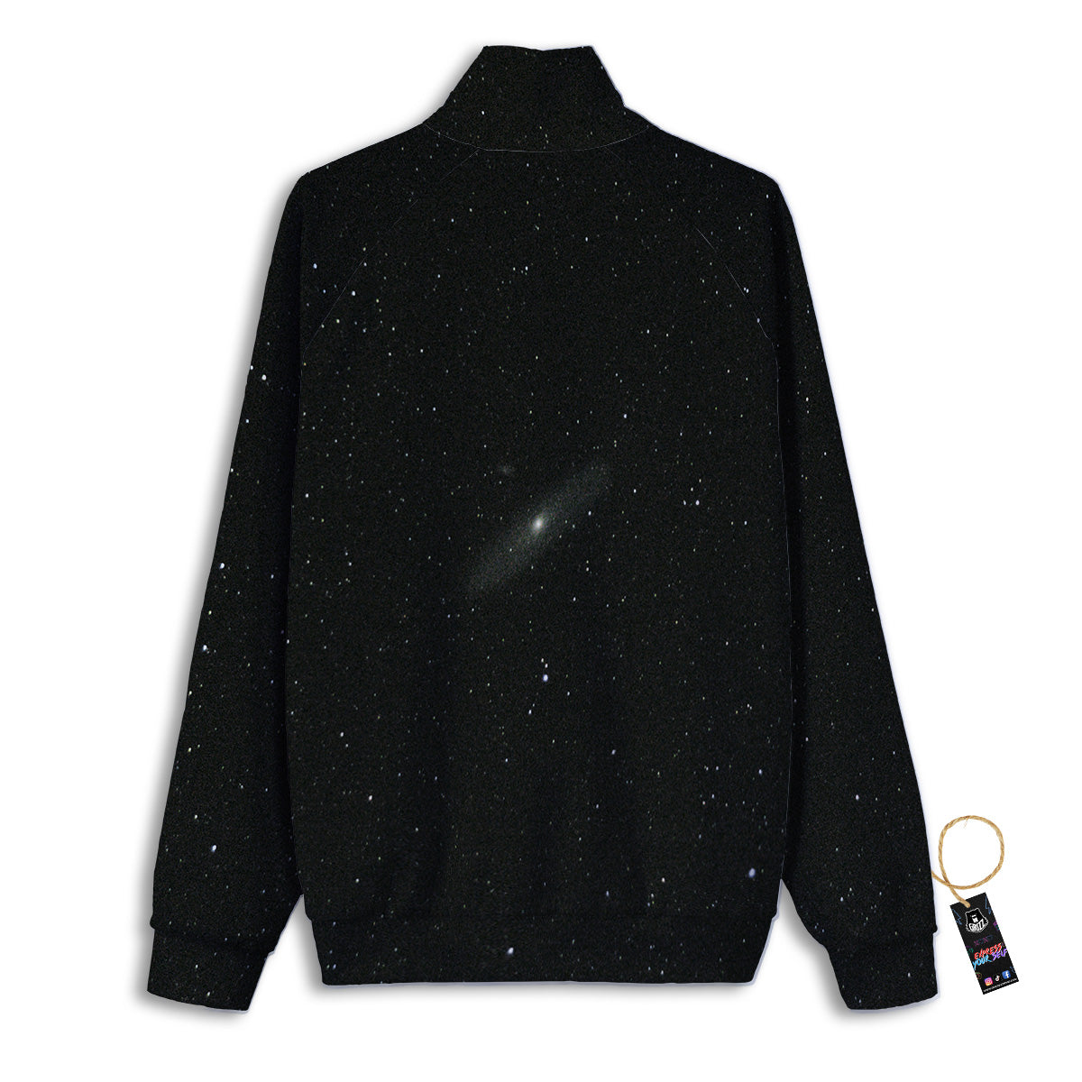 Space Black Print Track Jacket-grizzshop