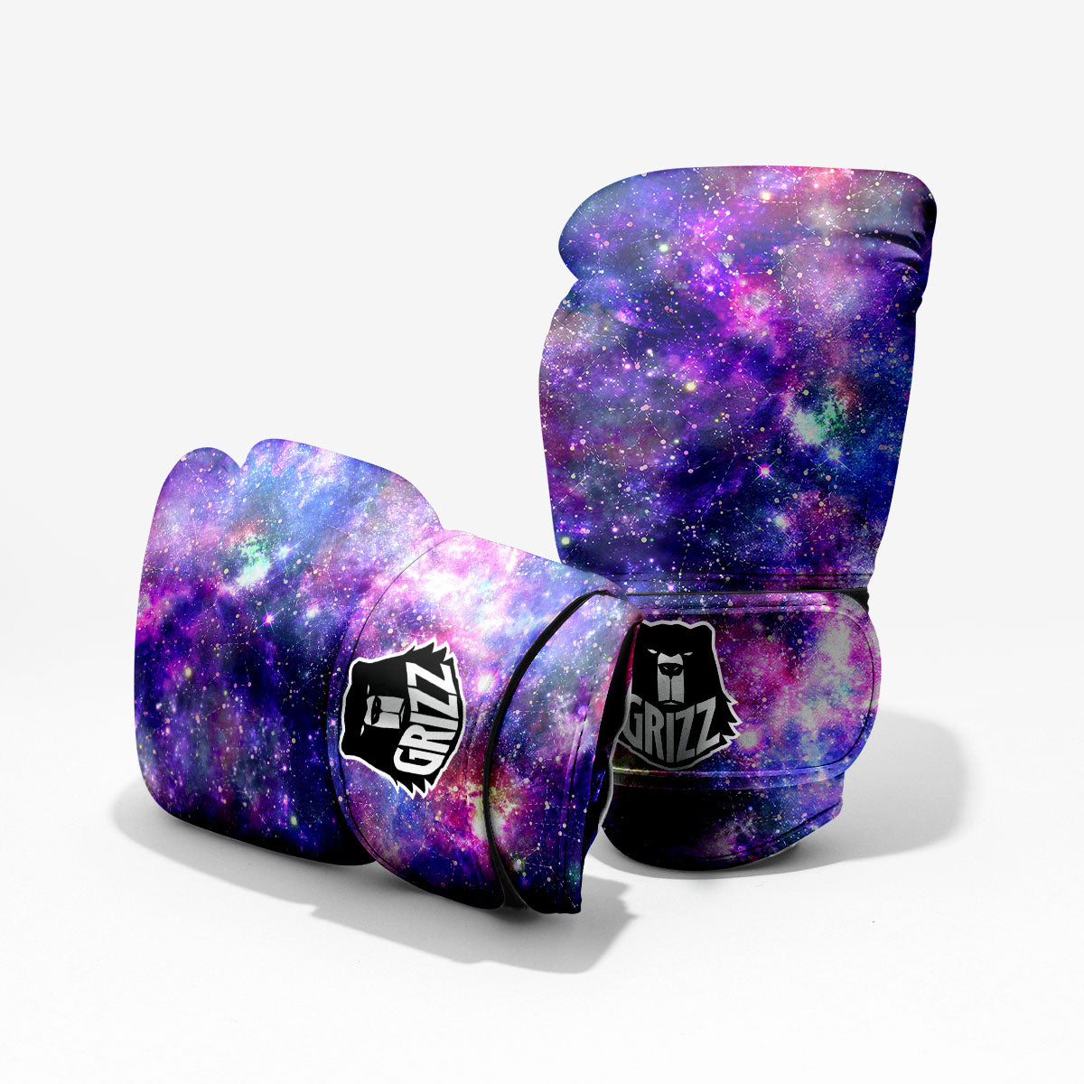 Cosmic Galaxy Space Purple Crystal Print Boxing Gloves