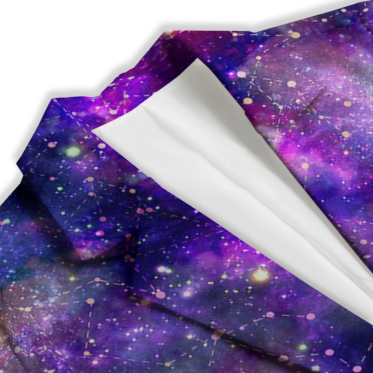 Space Blue Starfield Purple Galaxy Print Women's Blazer-grizzshop