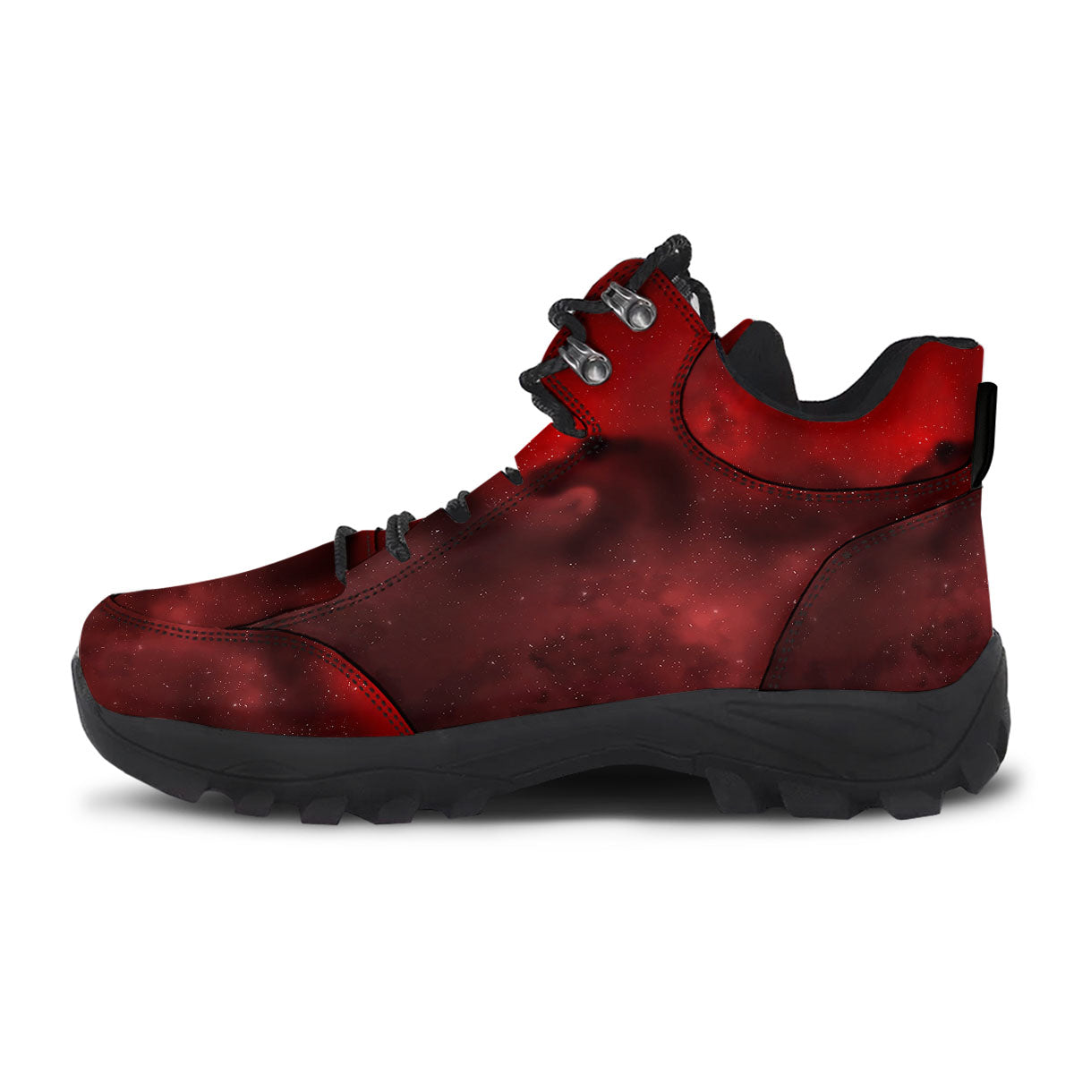 Space Cloud Red Galaxy Print Hiking Shoes-grizzshop