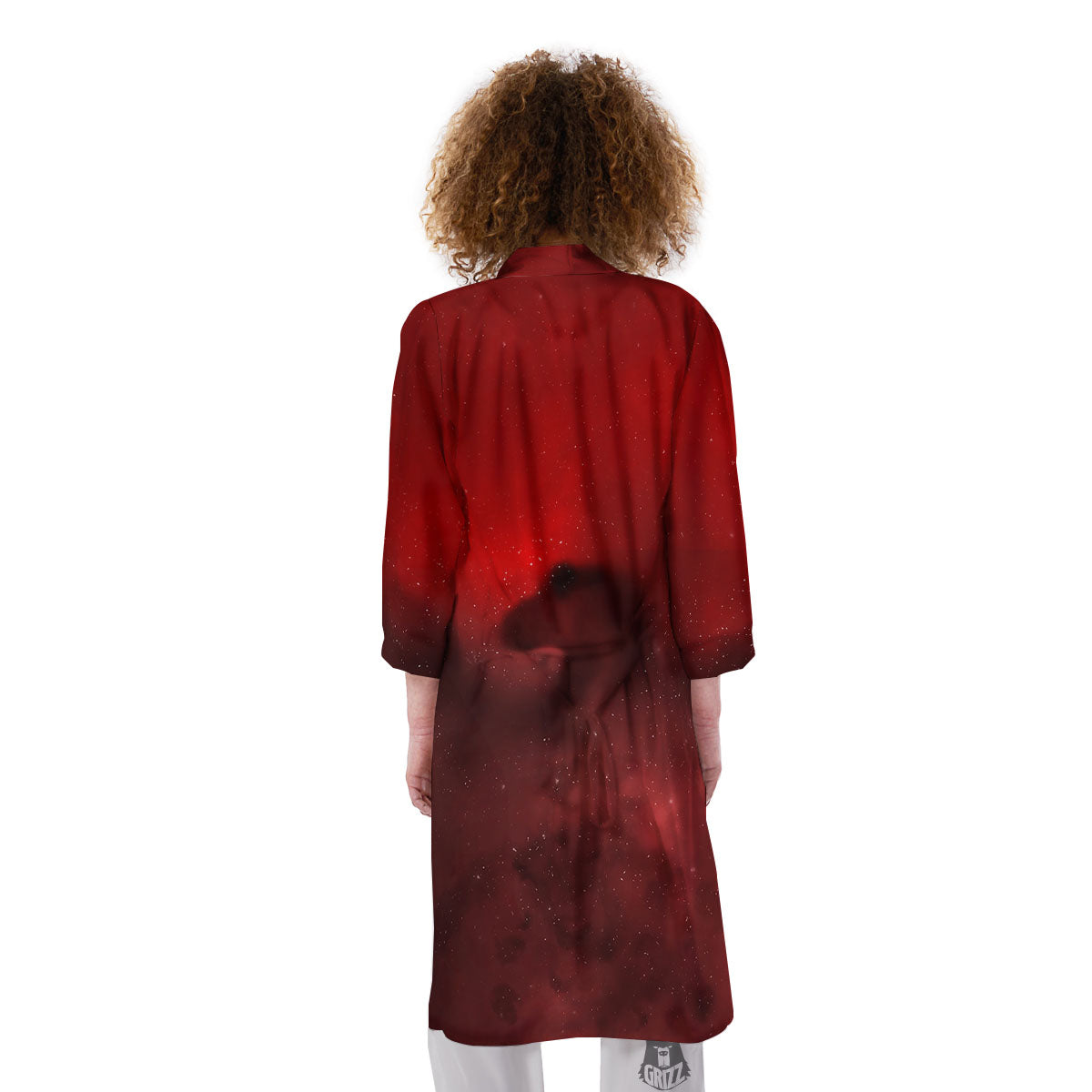 Space Cloud Red Galaxy Print Kimono-grizzshop