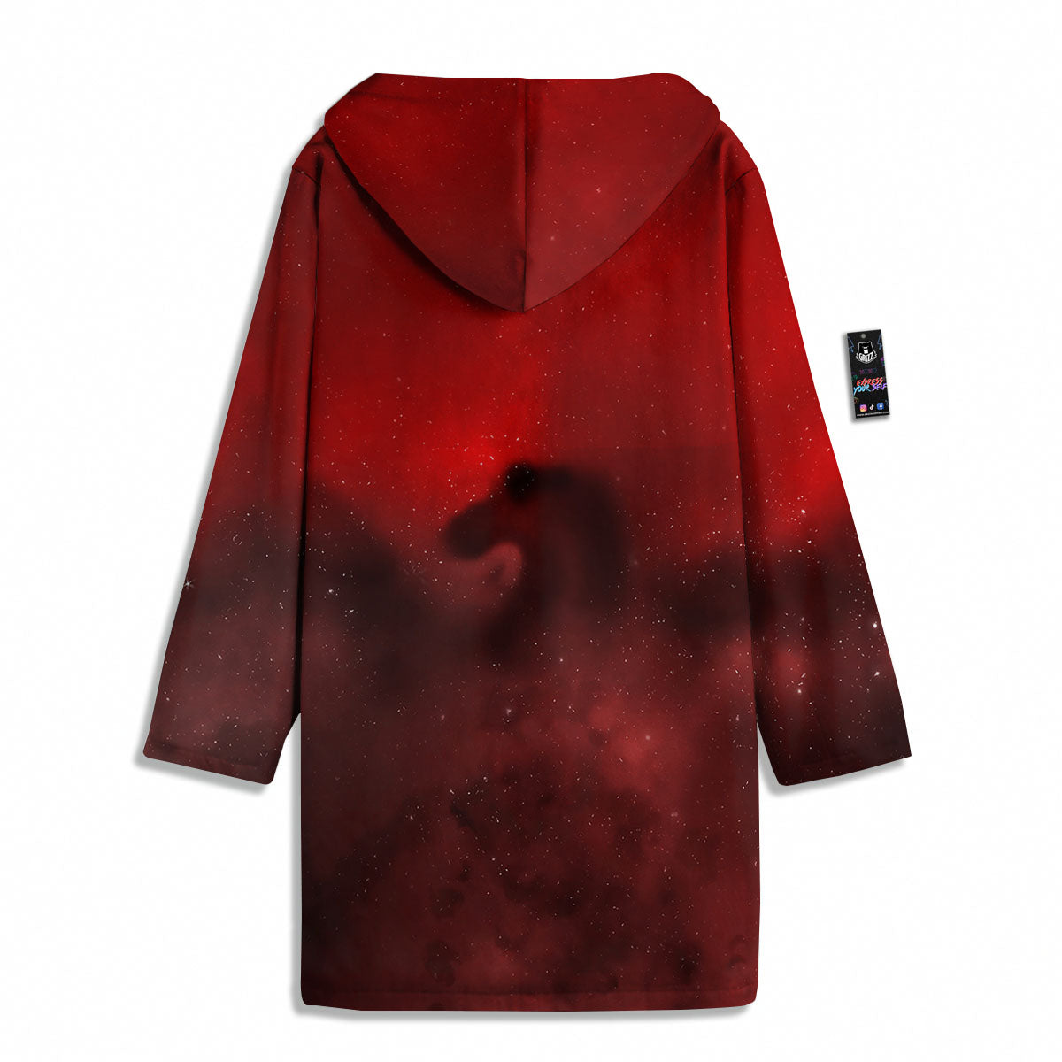 Space Cloud Red Galaxy Print Men's Windbreaker Jacket-grizzshop