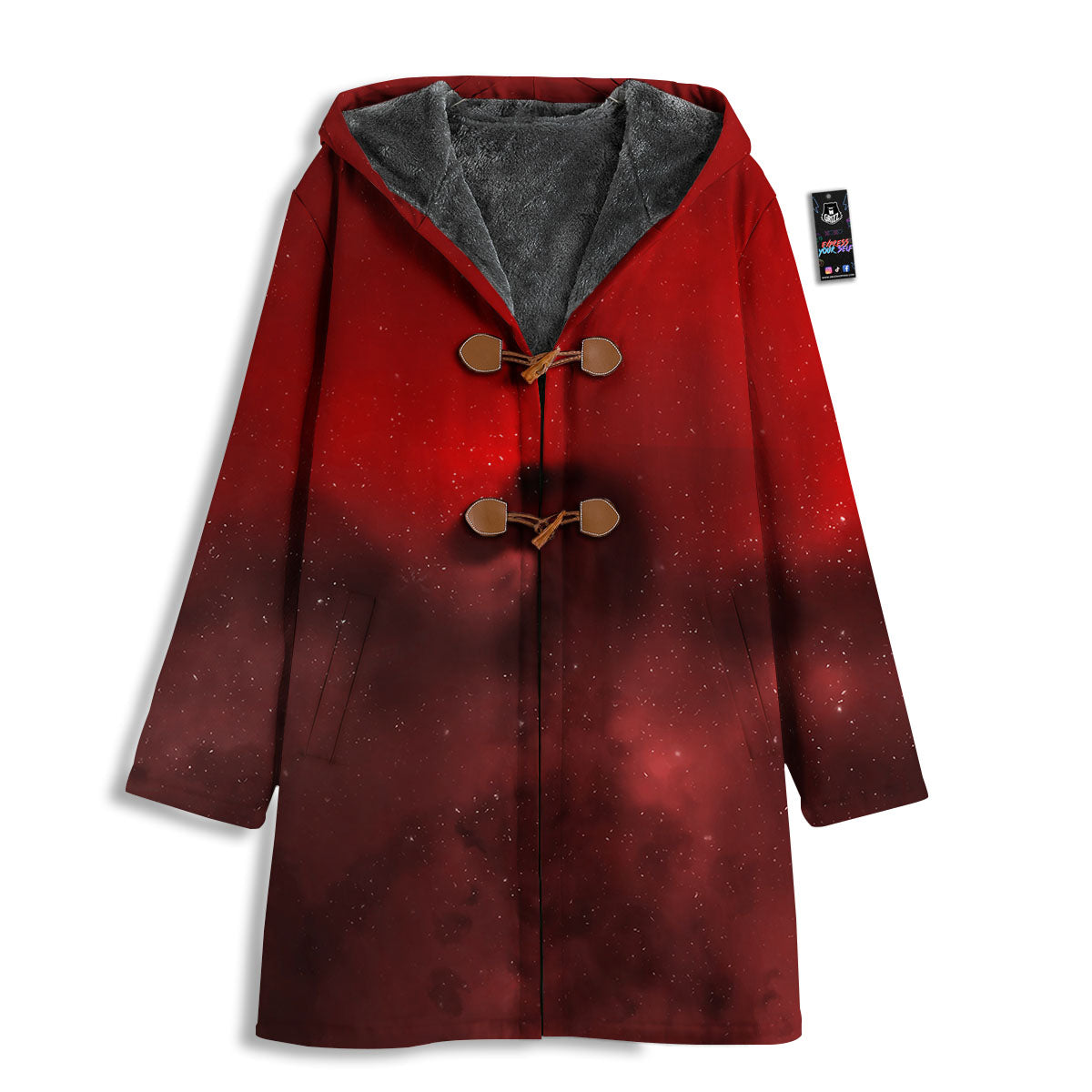 Space Cloud Red Galaxy Print Men's Windbreaker Jacket-grizzshop