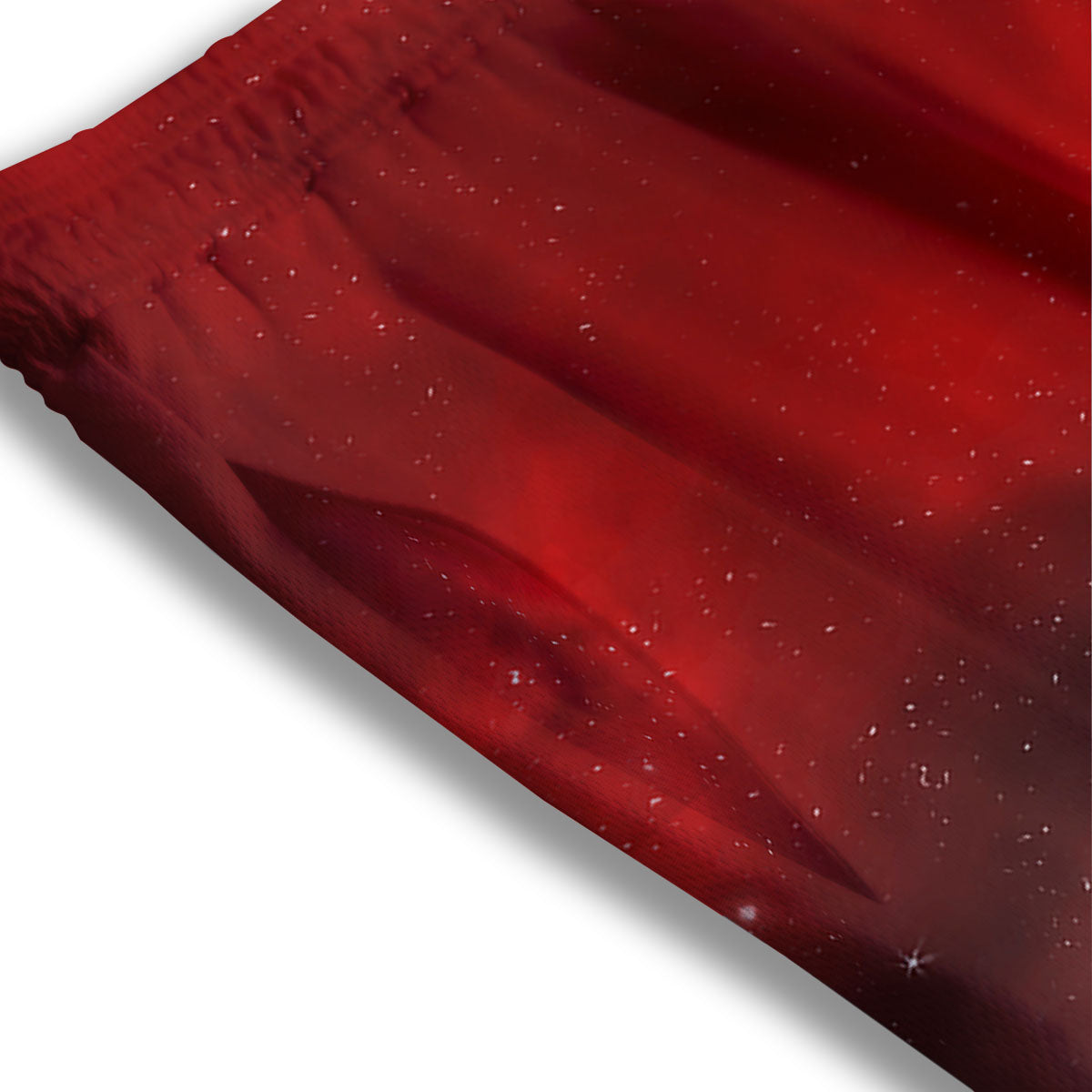 Space Cloud Red Galaxy Print Mesh Shorts