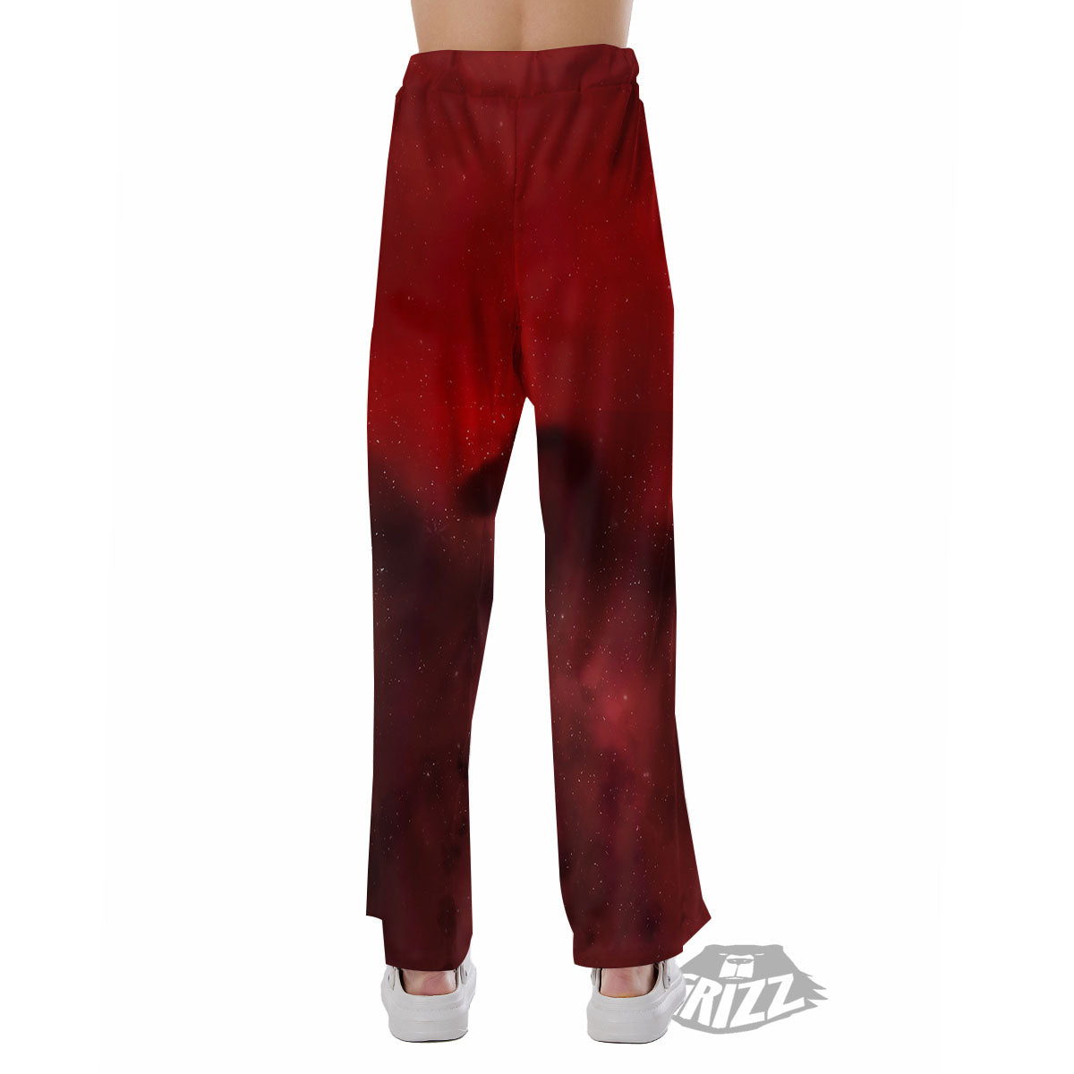 Space Cloud Red Galaxy Print Pajama Pants-grizzshop