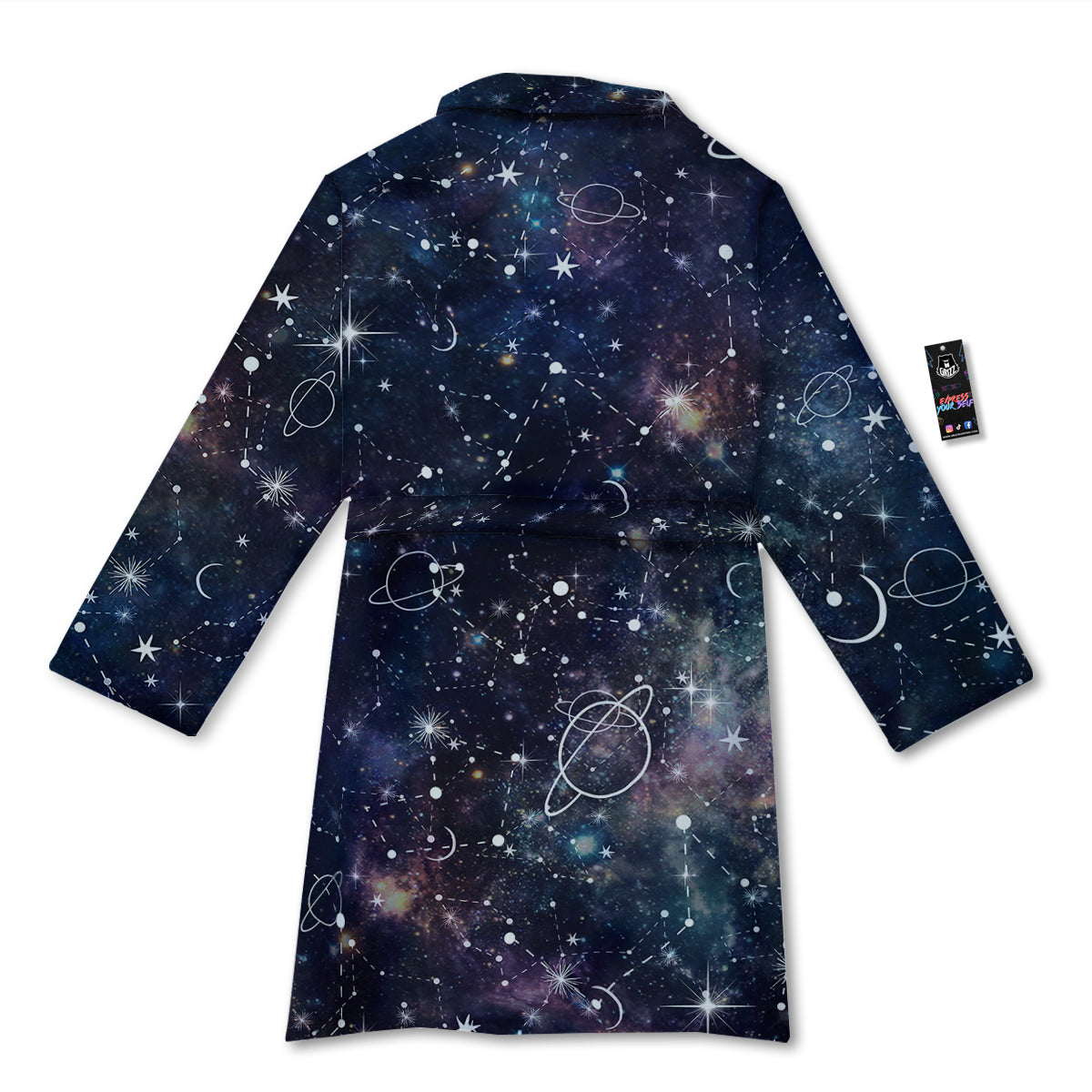 Space Constellation Galaxy Print Bathrobe-grizzshop