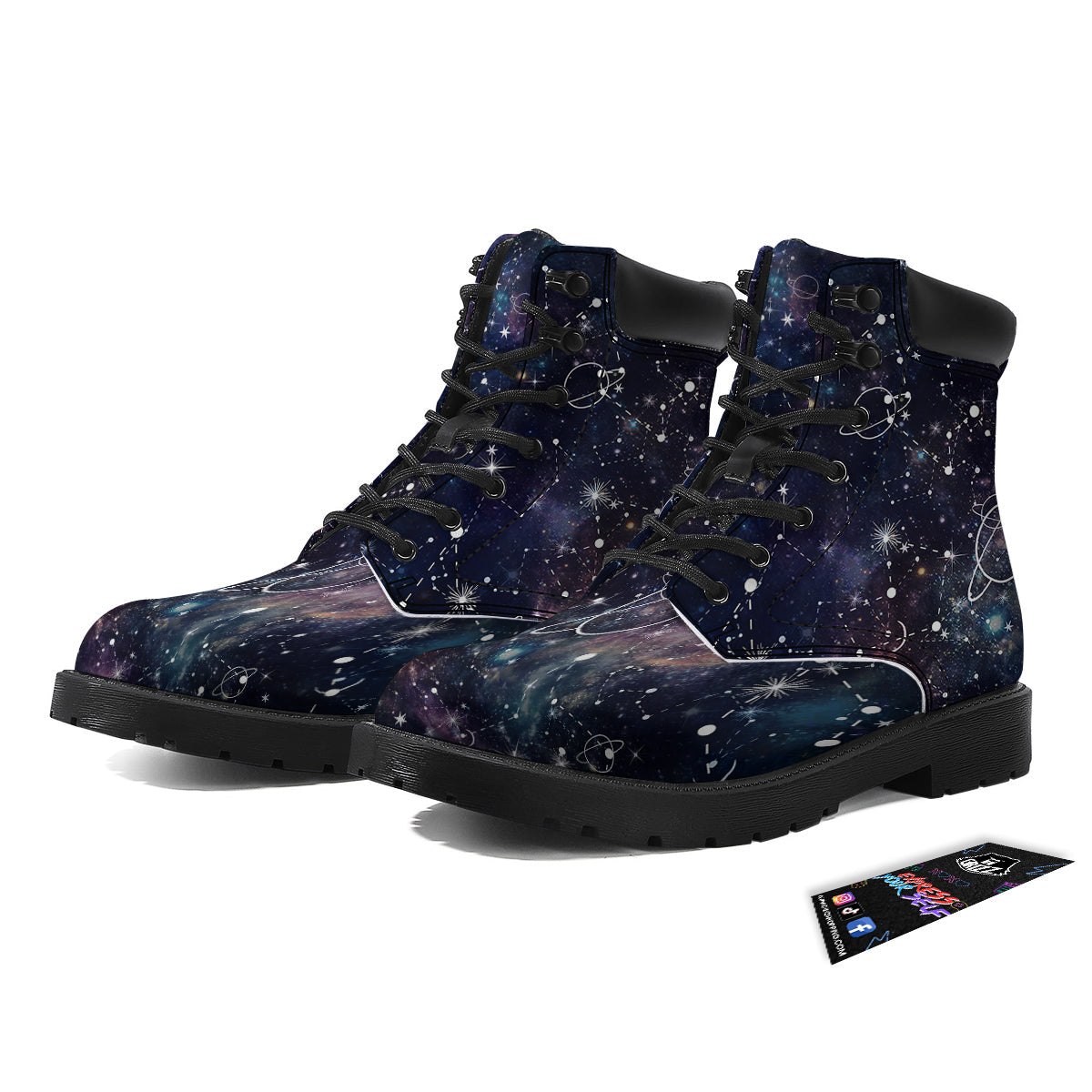 Space Constellation Galaxy Print Boots-grizzshop