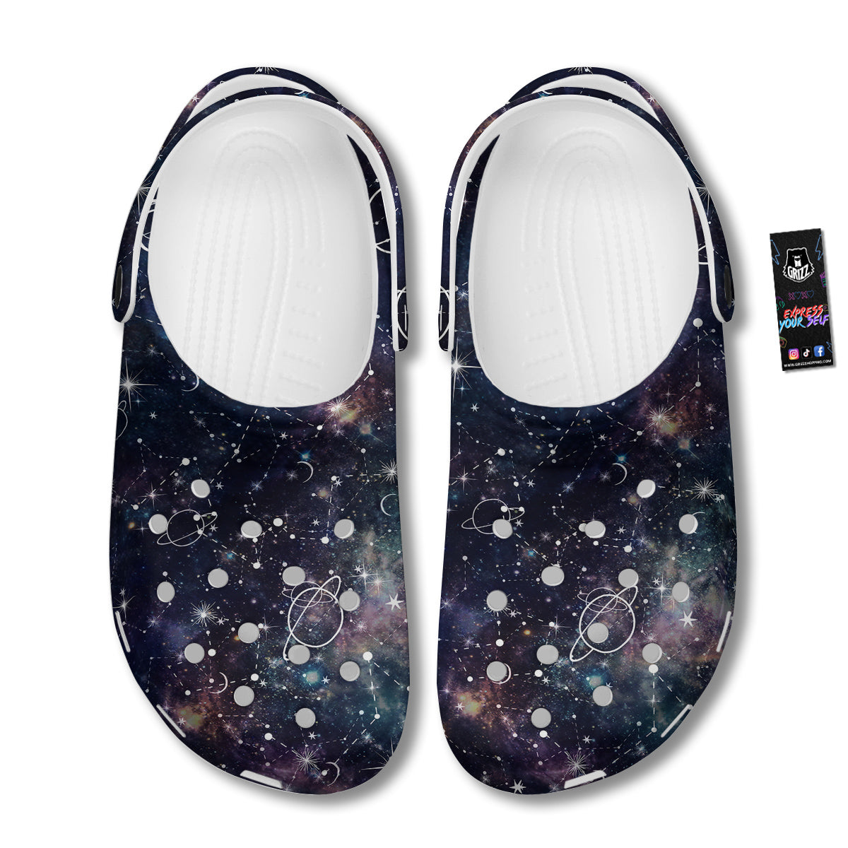Space Constellation Galaxy Print Clog-grizzshop