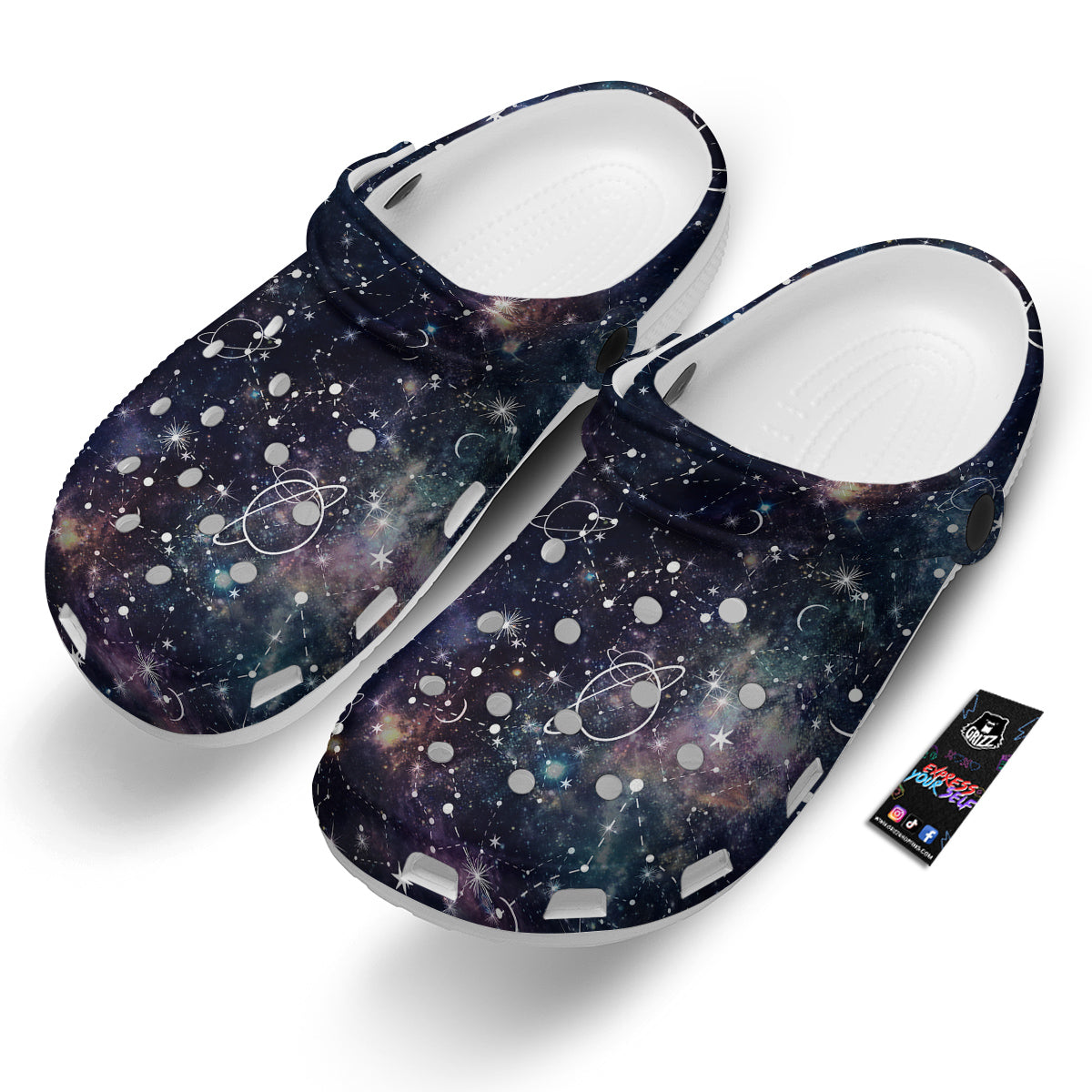 Space Constellation Galaxy Print Clog-grizzshop