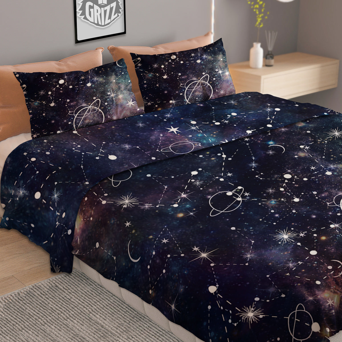 Sign Explosion Golden Dollar Print Duvet Cover Bedding Set