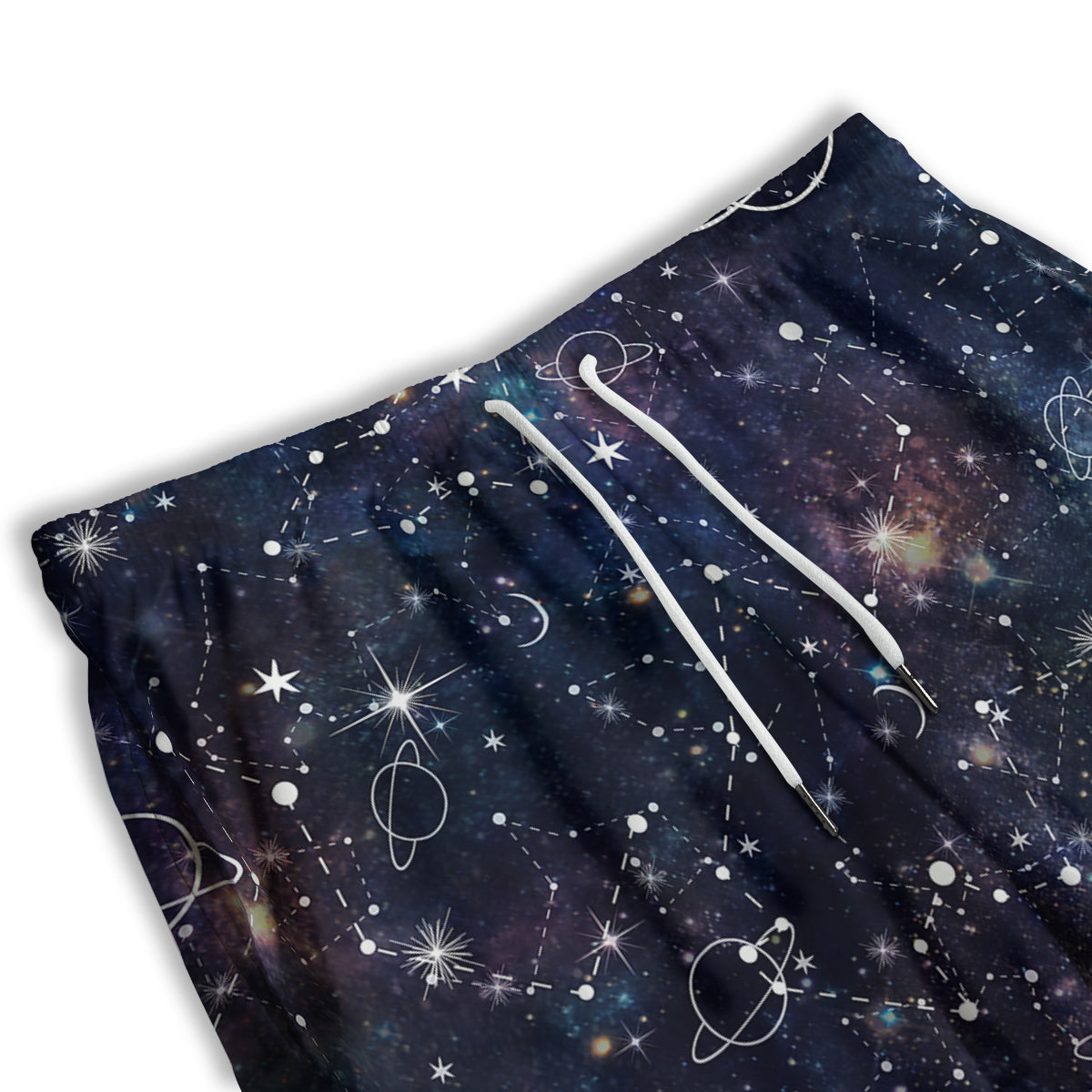 Space Constellation Galaxy Print Men's Athletic Shorts