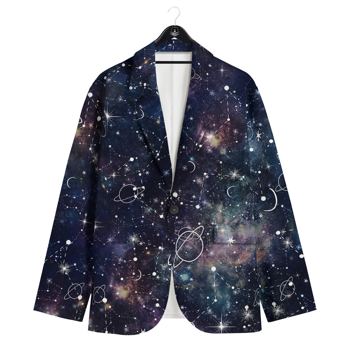 Space Constellation Galaxy Print Men's Sport Coat-grizzshop